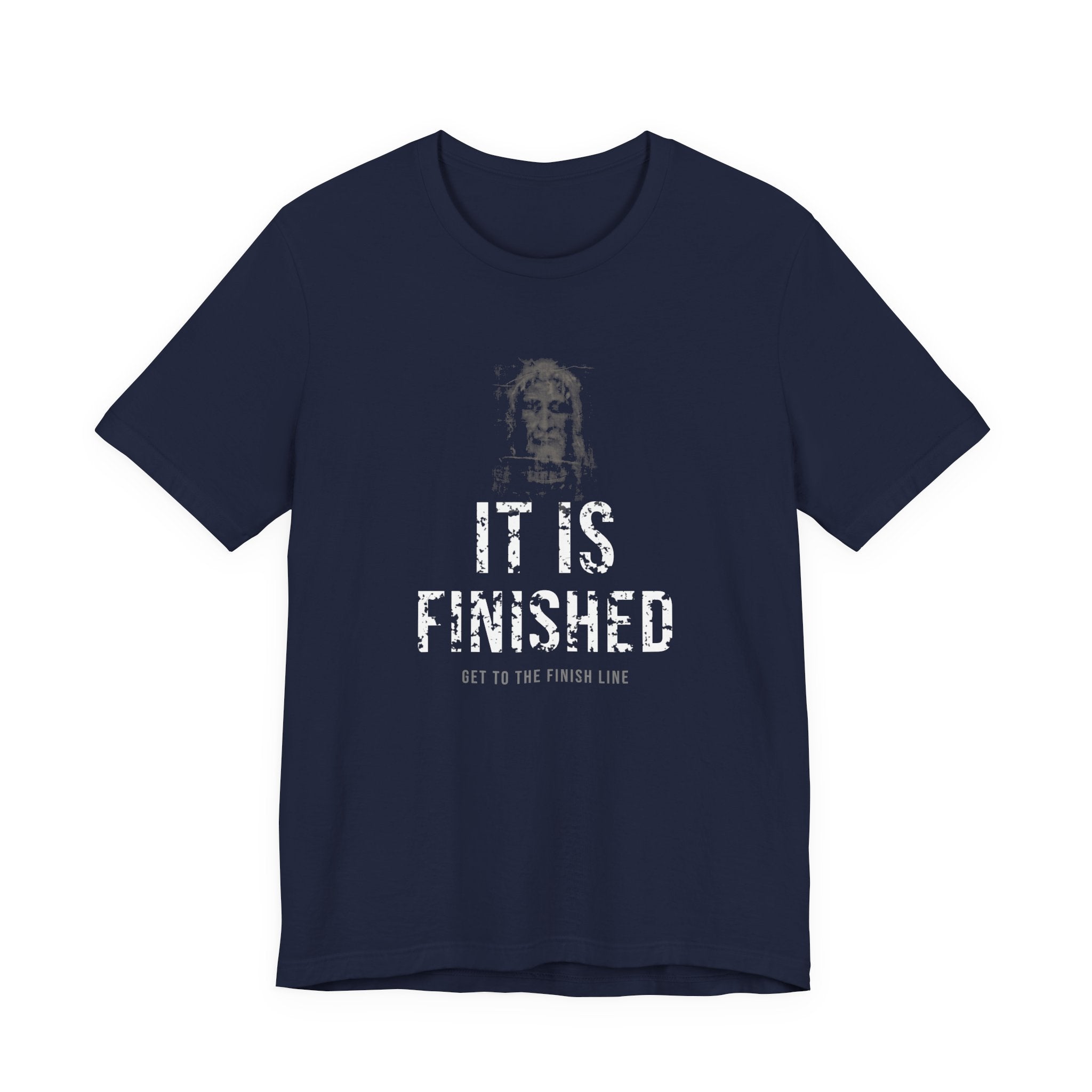It Is Finished Tee — White — christian graphic tee by Get To The Finish Line (view 4)