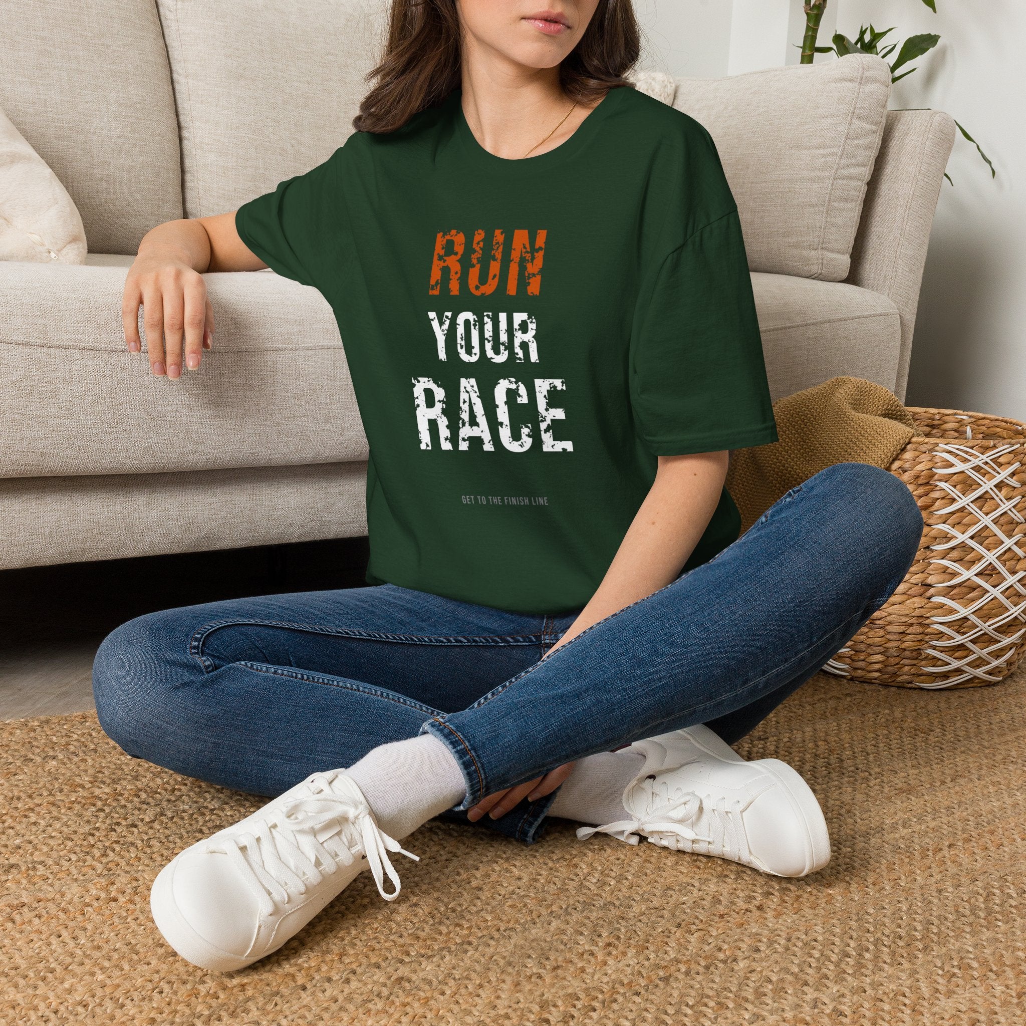 Run Your Race Tee — motivational graphic tee by Get To The Finish Line (view 17)