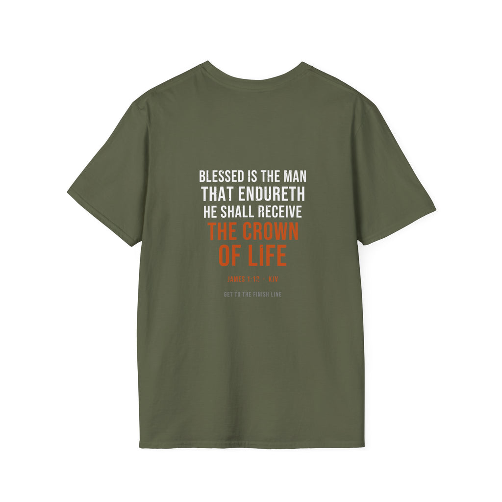 The Crown Of Life Tee — James 1:12 KJV — KJV Bible verse graphic tee by Get To The Finish Line (view 16)