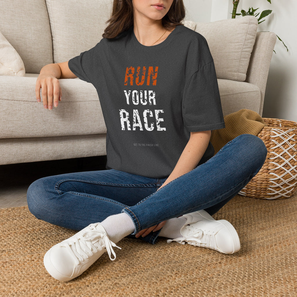 Run Your Race Tee — motivational graphic tee by Get To The Finish Line (view 20)