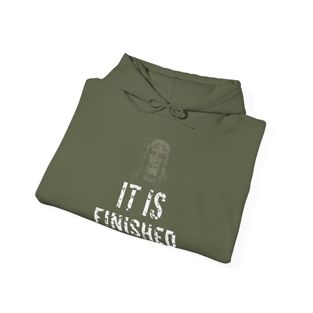 It Is Finished Hoodie — White — christian graphic hoodie by Get To The Finish Line (view 10)