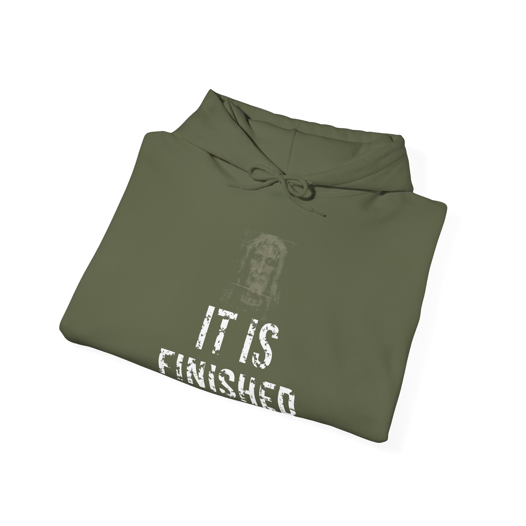 It Is Finished Hoodie — White — christian graphic hoodie by Get To The Finish Line (view 10)