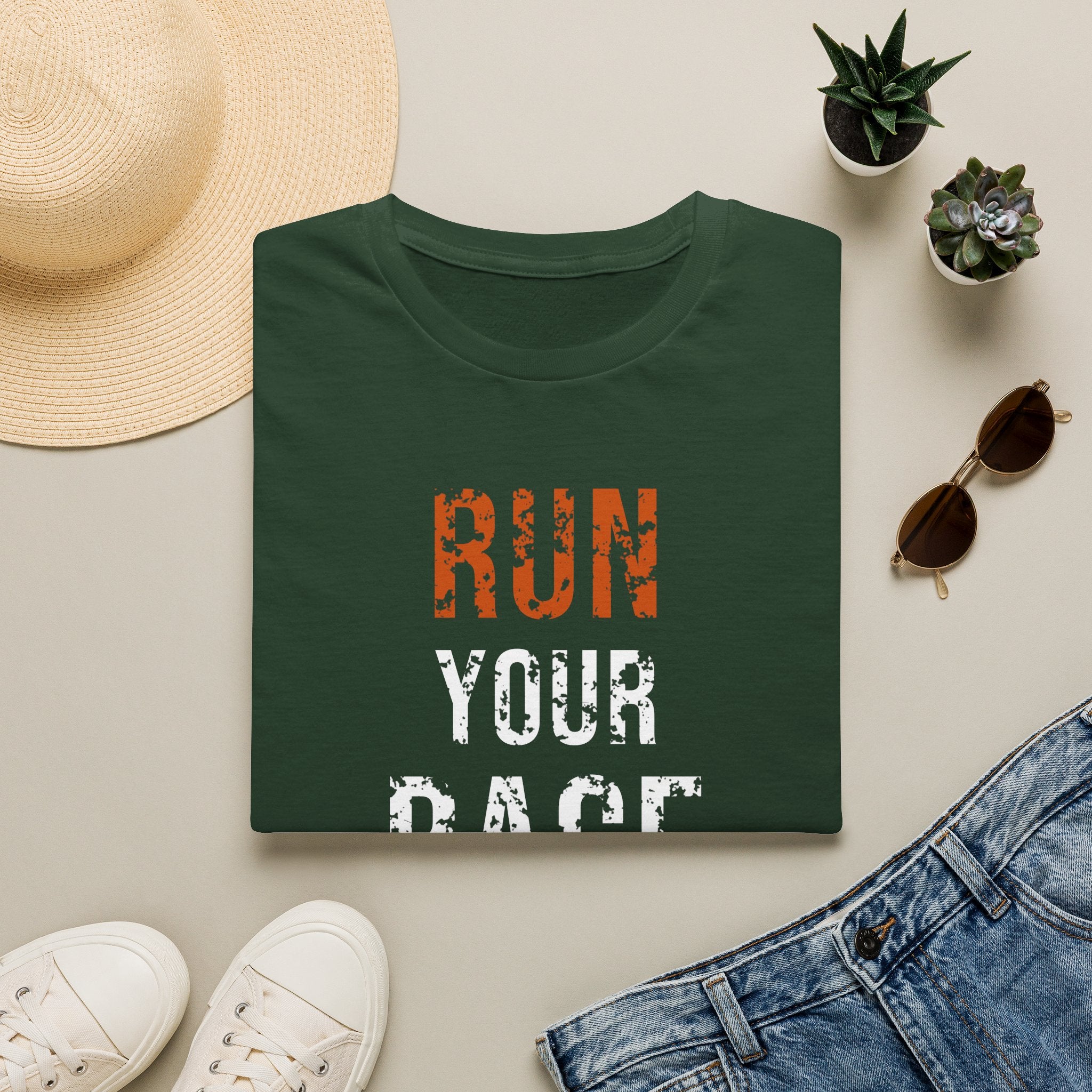 Run Your Race Tee — motivational graphic tee by Get To The Finish Line (view 4)