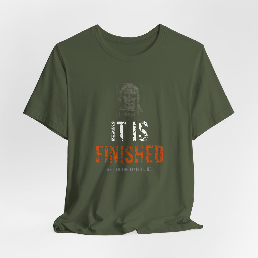 It Is Finished Tee — White/Orange — christian graphic tee by Get To The Finish Line (view 10)