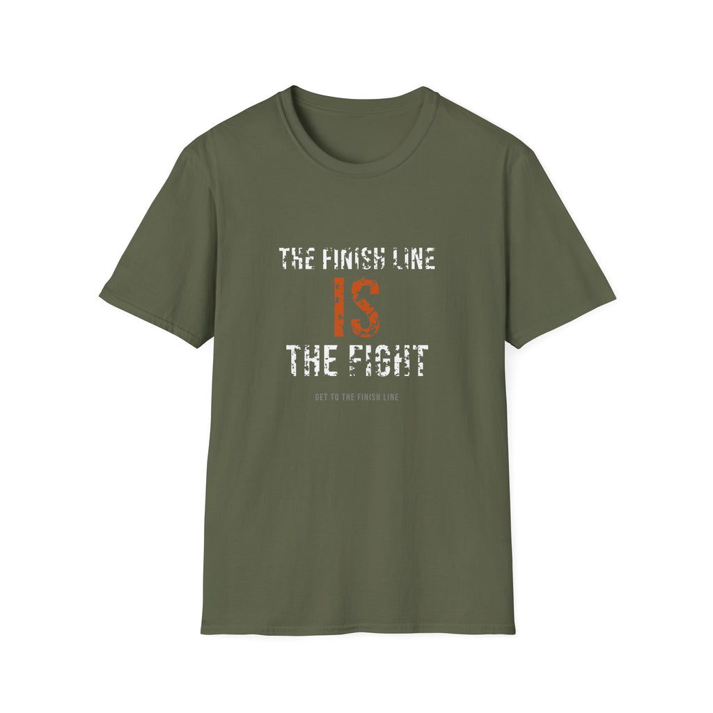 The Finish Line Is The Fight Tee — Distressed — motivational endurance graphic tee by Get To The Finish Line (view 15)