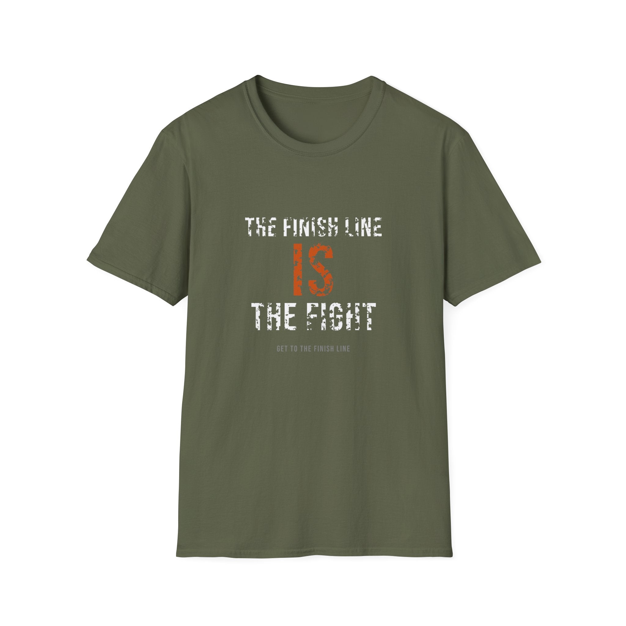 The Finish Line Is The Fight Tee — Distressed — motivational endurance graphic tee by Get To The Finish Line (view 15)