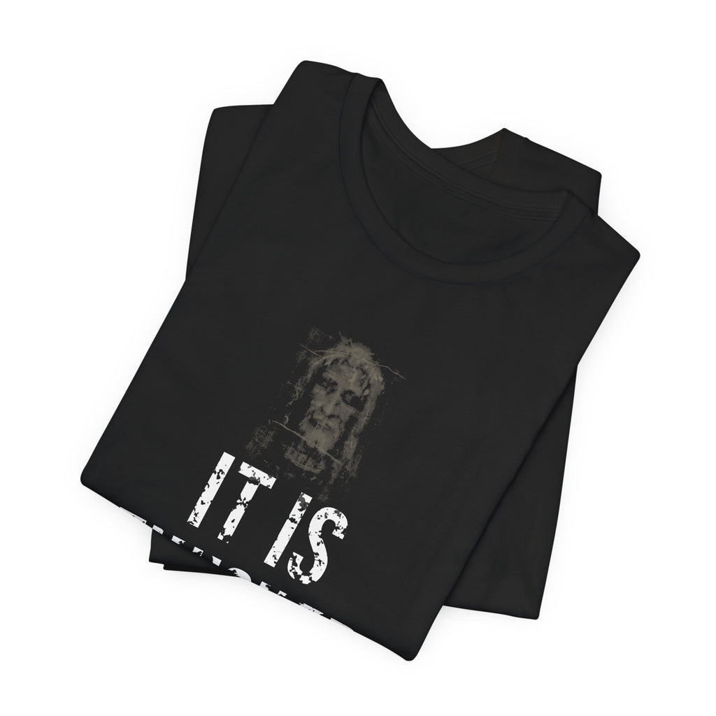 It Is Finished Tee — White — christian graphic tee by Get To The Finish Line (view 6)
