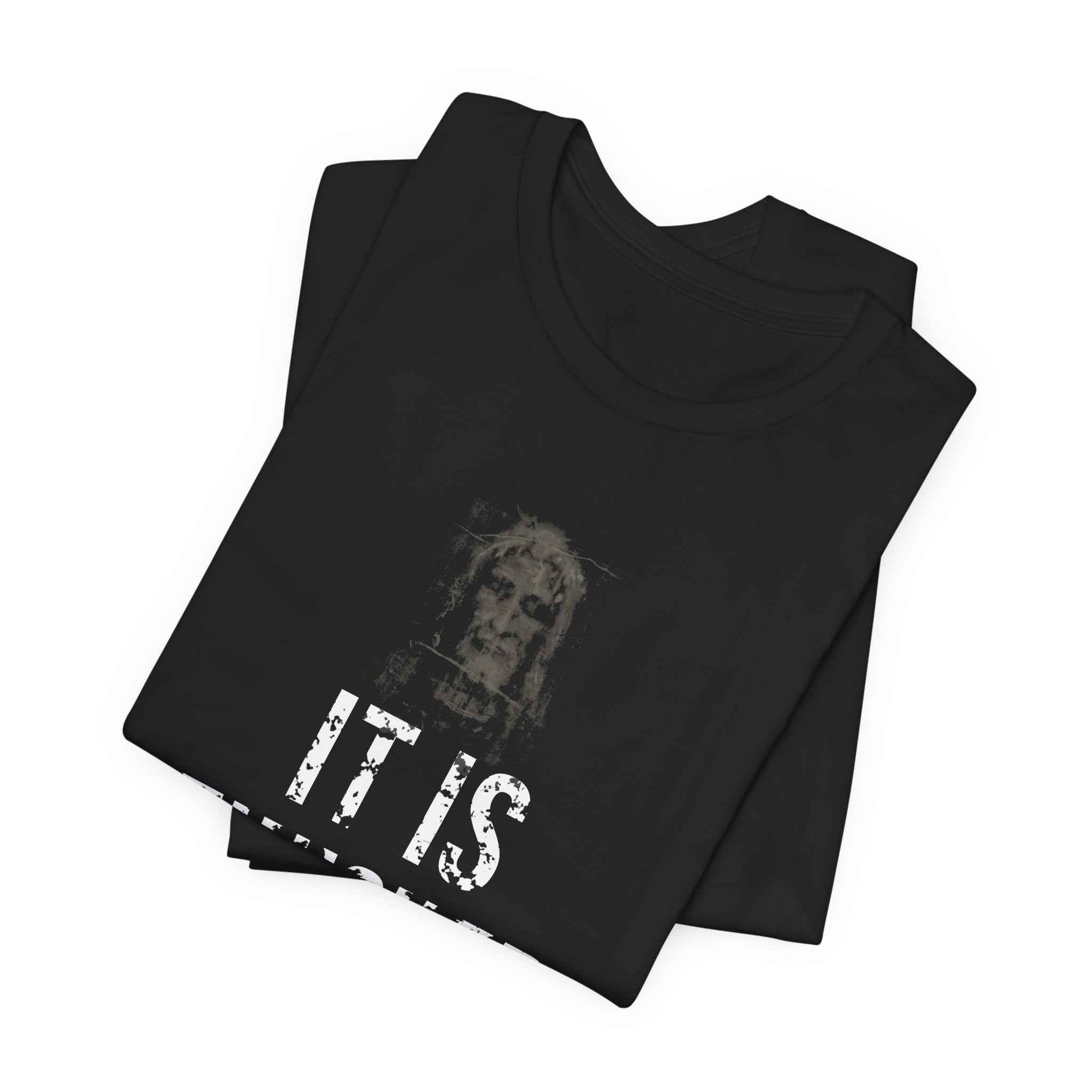 It Is Finished Tee — White — christian graphic tee by Get To The Finish Line (view 6)