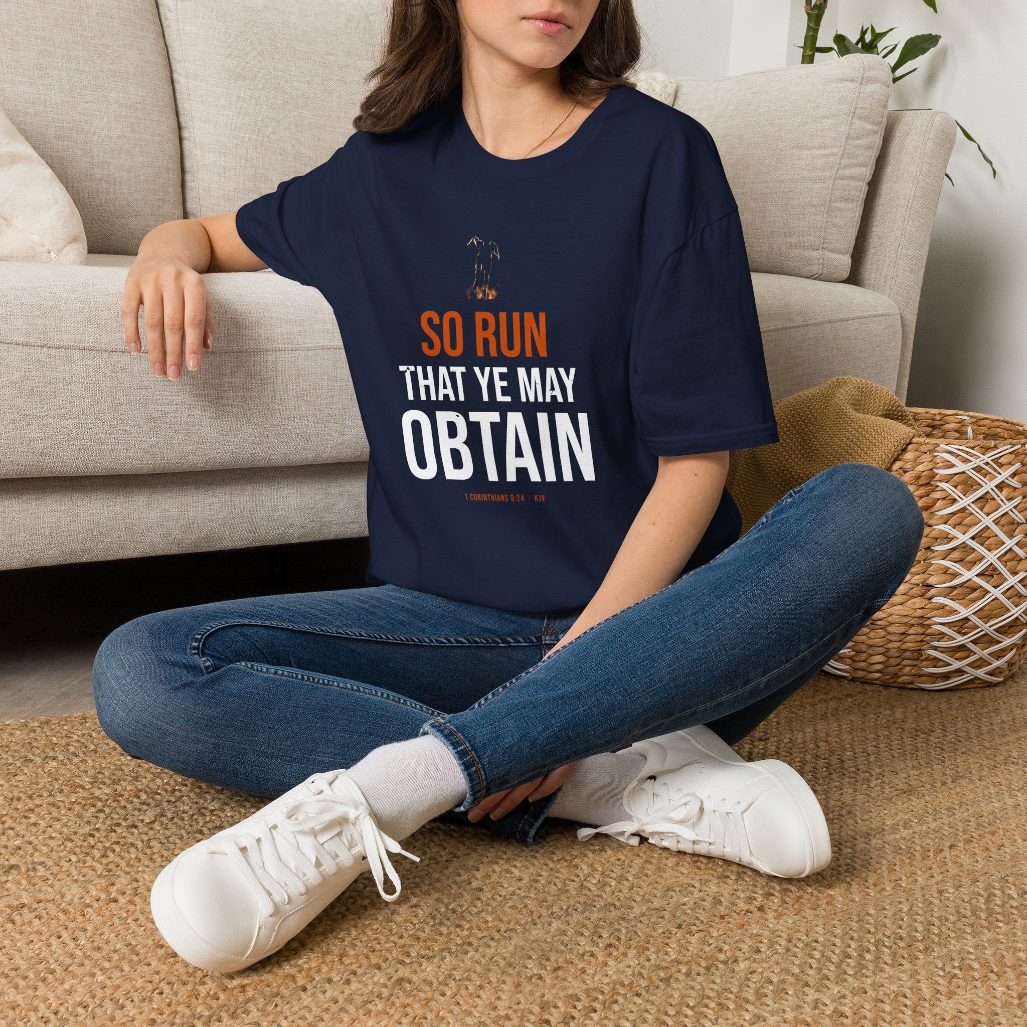 So Run That Ye May Obtain Tee — 1 Corinthians 9:24 KJV