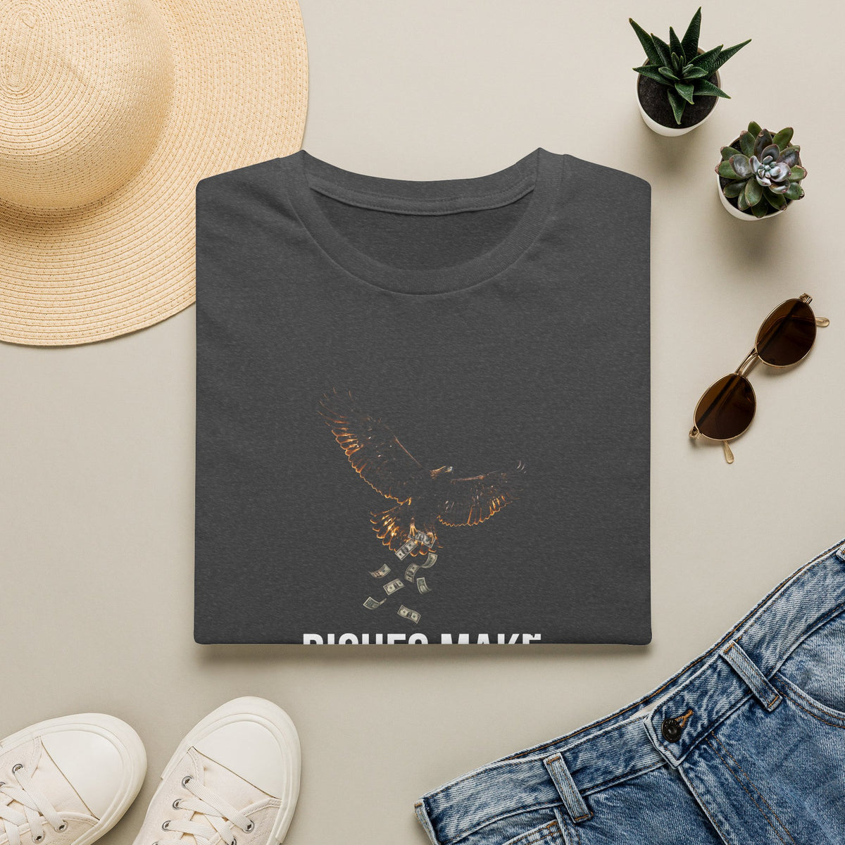Riches Fly Away Tee — Proverbs 23:5 KJV — KJV Bible verse graphic tee by Get To The Finish Line (view 5)
