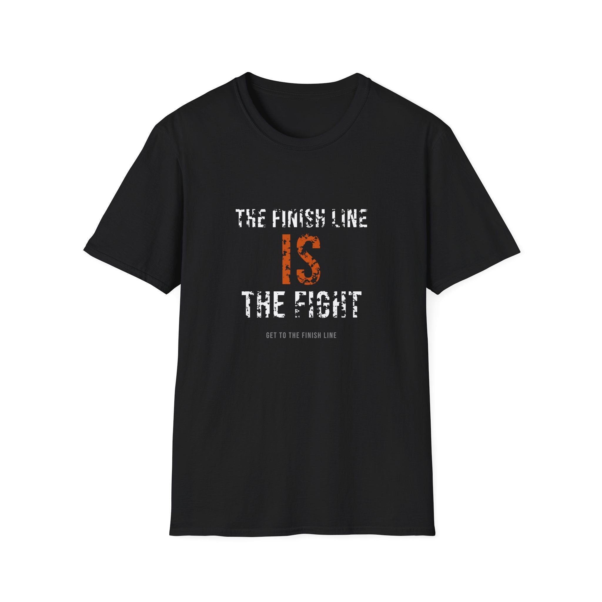 The Finish Line Is The Fight Tee — Distressed — motivational endurance graphic tee by Get To The Finish Line (view 9)