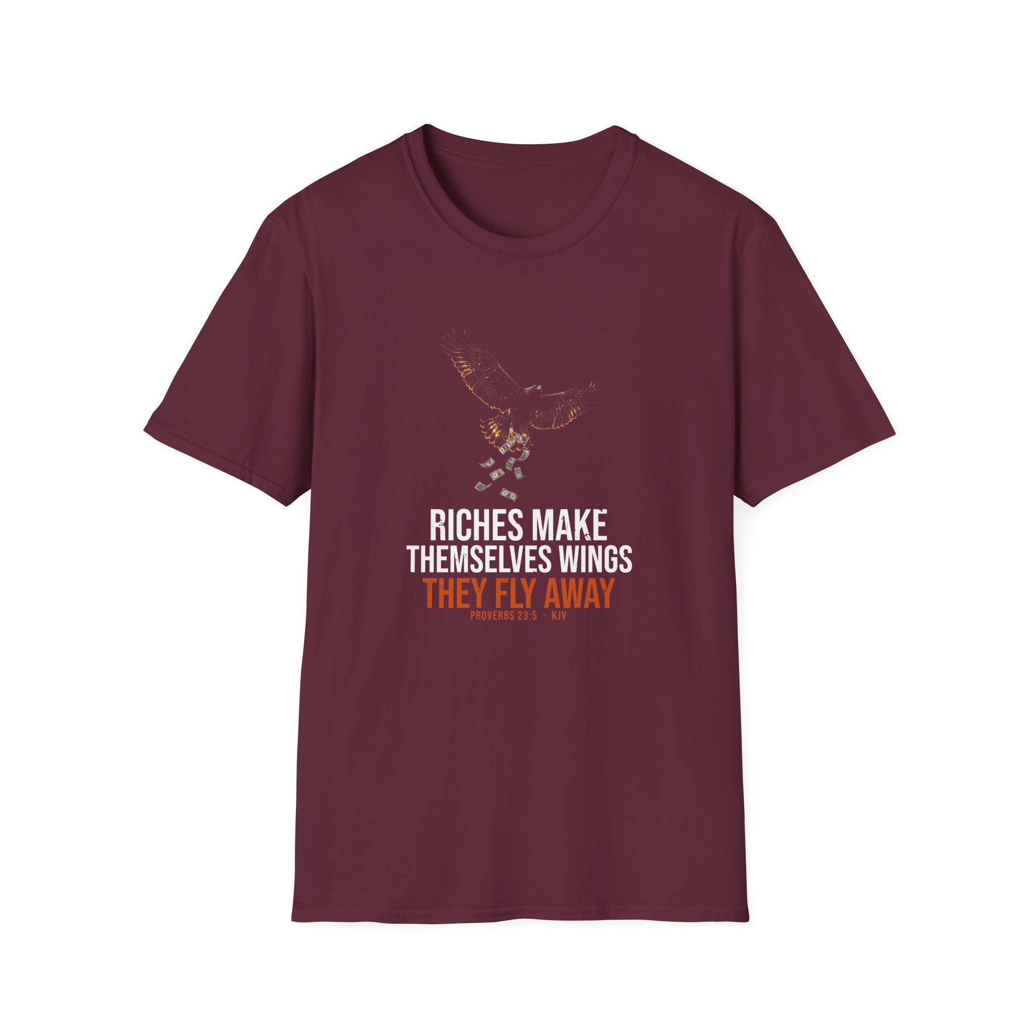 Riches Fly Away Tee — Proverbs 23:5 KJV