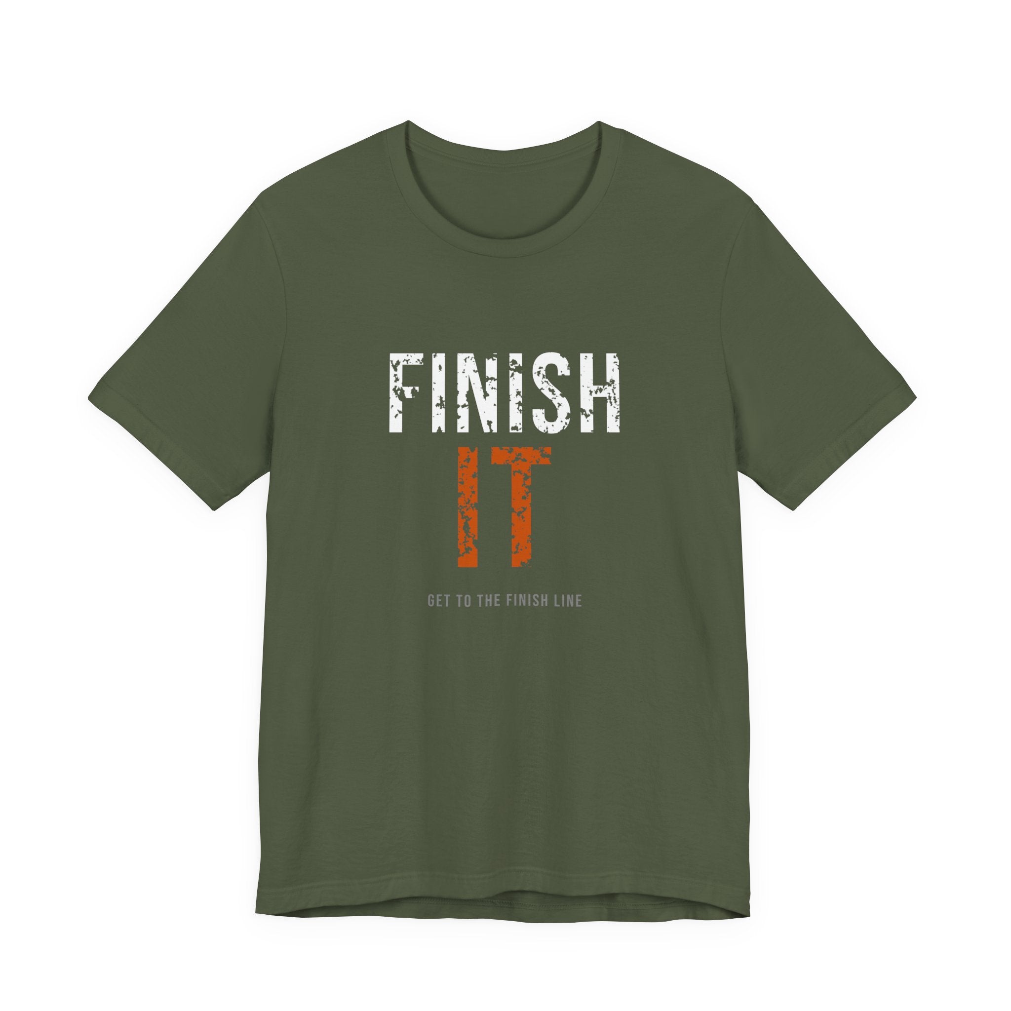 Finish It Tee — White/Orange — distressed motivational graphic tee by Get To The Finish Line (view 2)