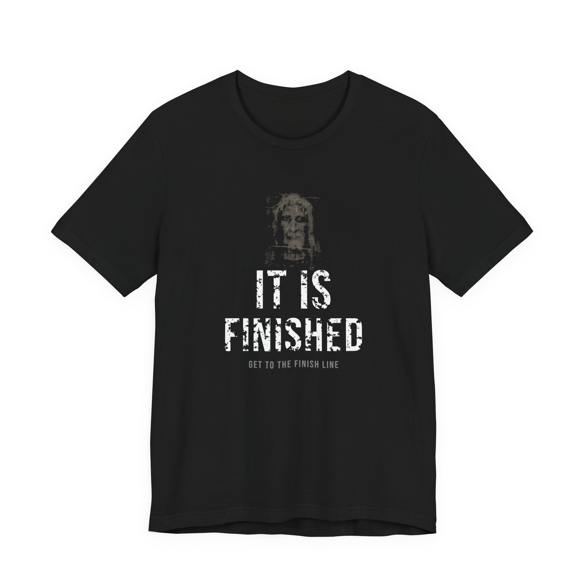 It Is Finished Tee — White — christian graphic tee by Get To The Finish Line