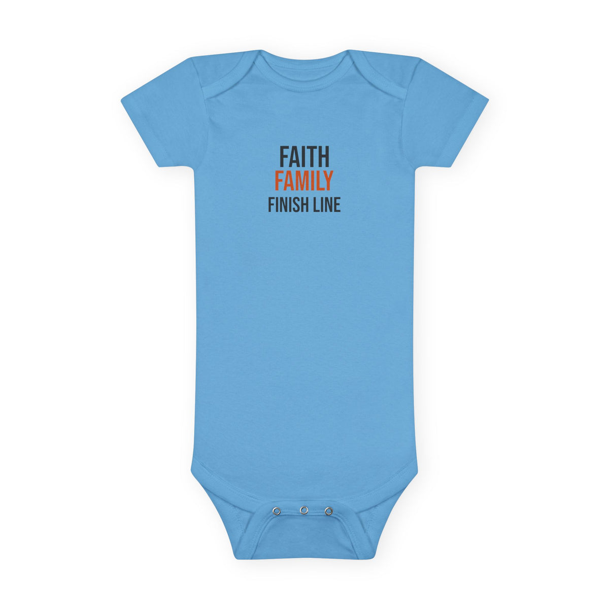 Faith Family Finish Line Baby Onesie® — GTTFL Littles — christian family values piece by Get To The Finish Line (view 3)