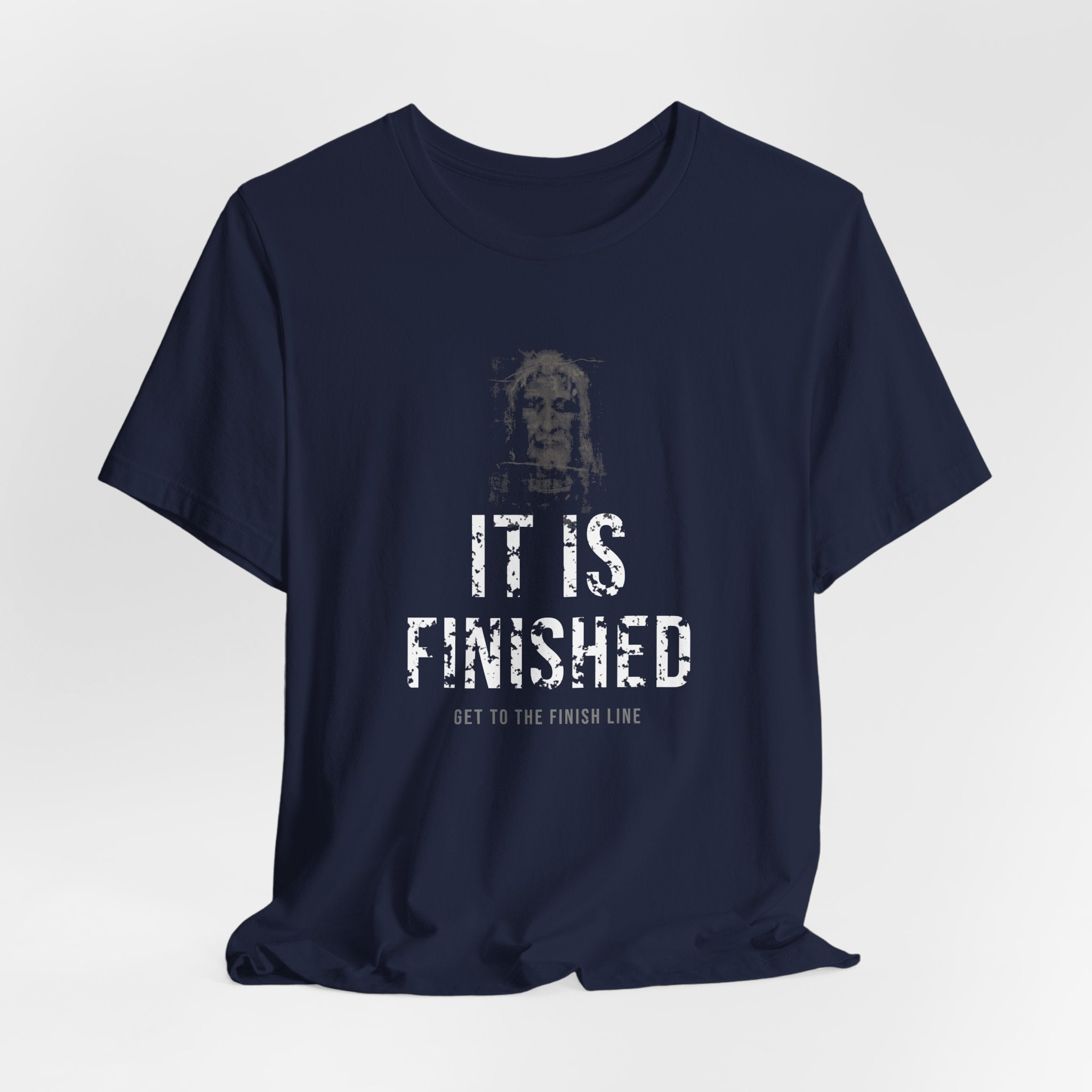 It Is Finished Tee — White — christian graphic tee by Get To The Finish Line (view 16)