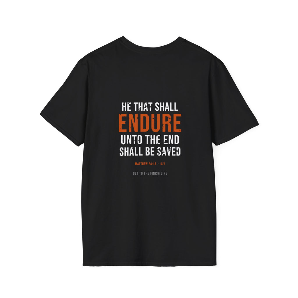 Endure Unto The End Tee — Matthew 24:13 KJV — KJV Bible verse graphic tee by Get To The Finish Line (view 10)