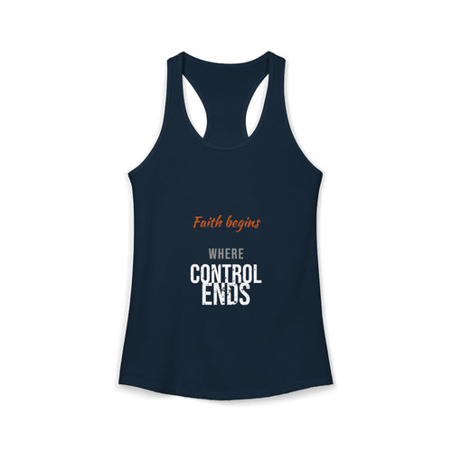 Faith Begins Script Racerback Tank — Dark