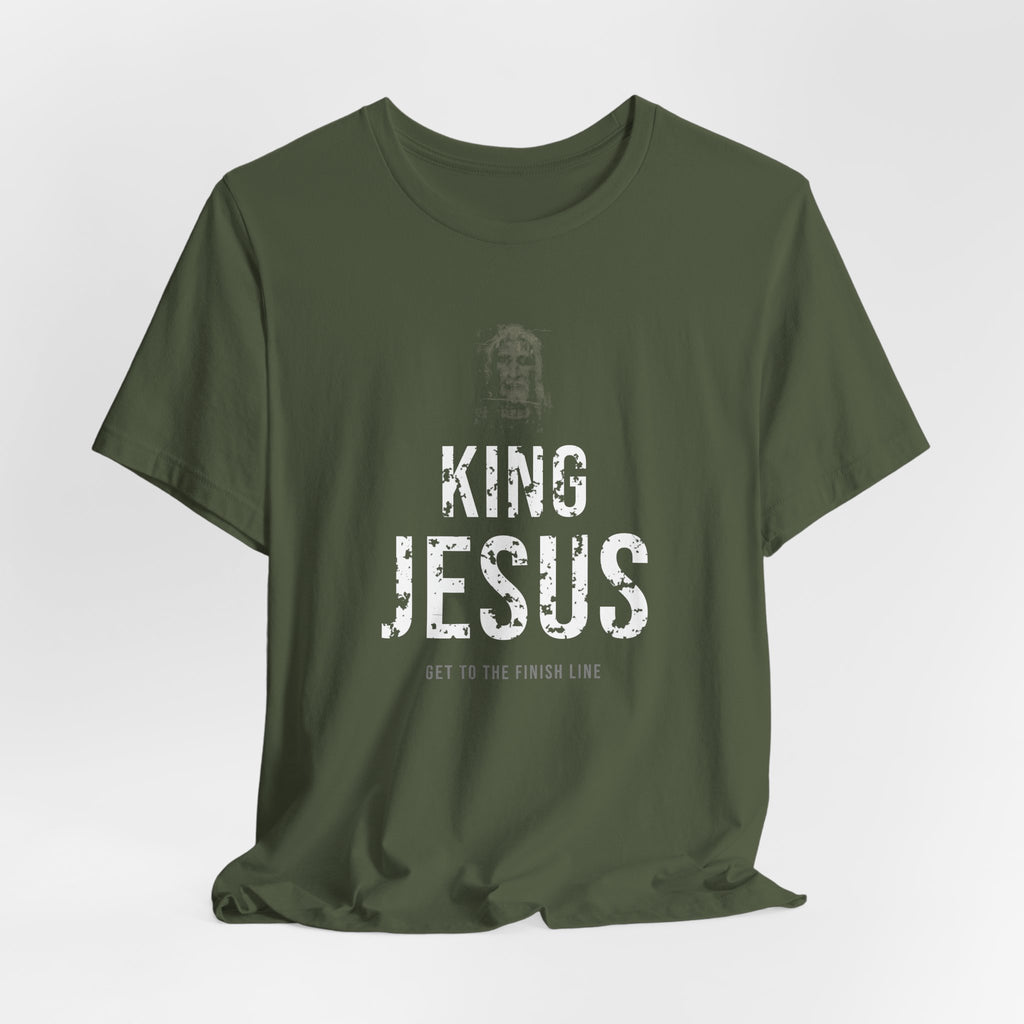 King Jesus Tee — White — christian graphic tee by Get To The Finish Line (view 10)