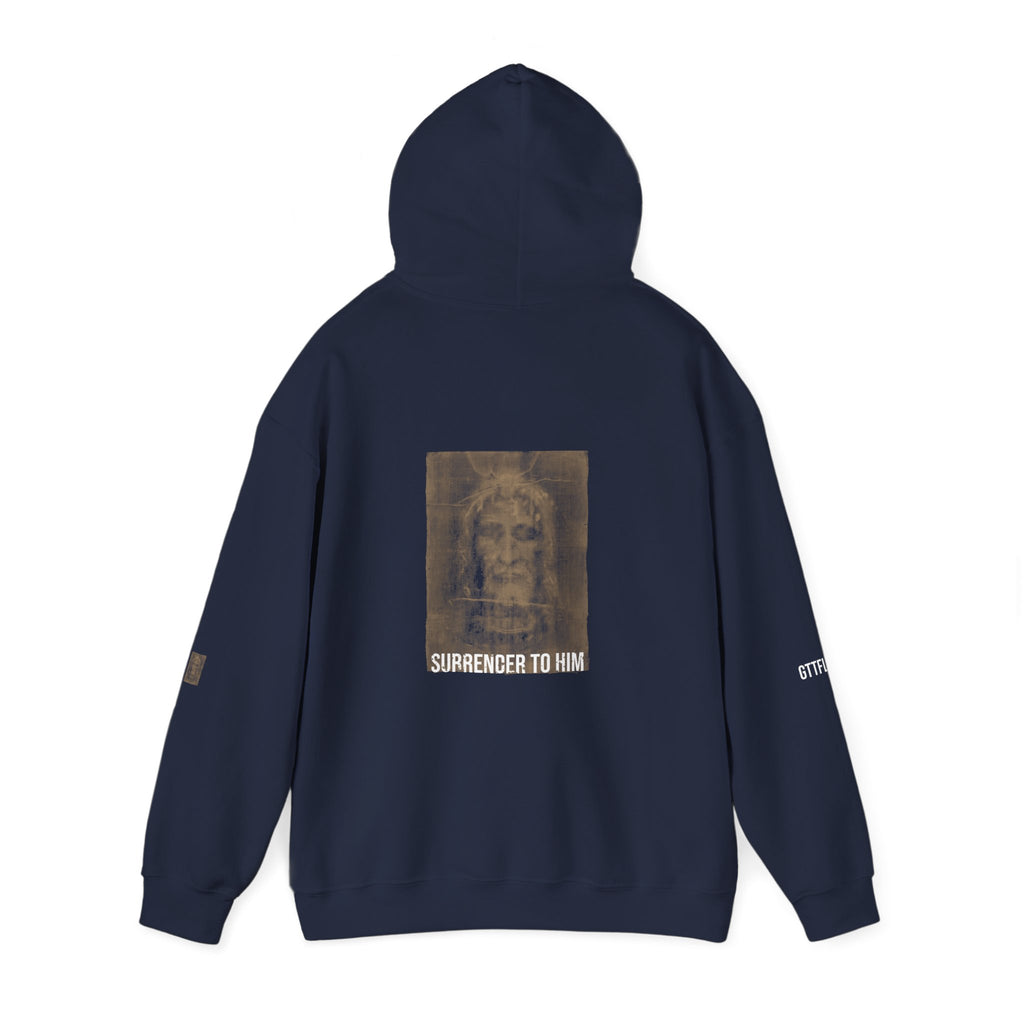 Surrender To Him Hoodie — Shroud, White Text