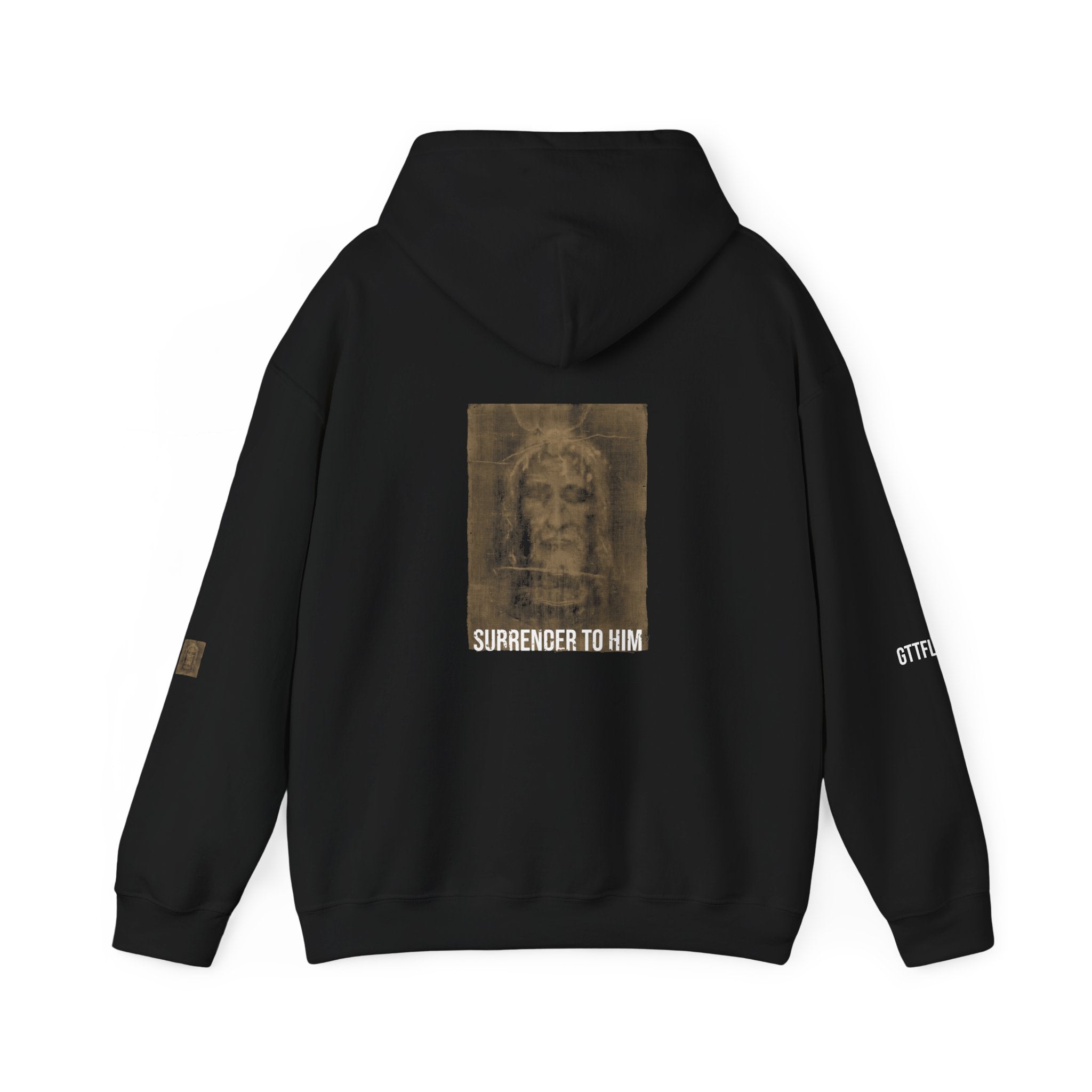 Surrender To Him Hoodie — Shroud, White Text