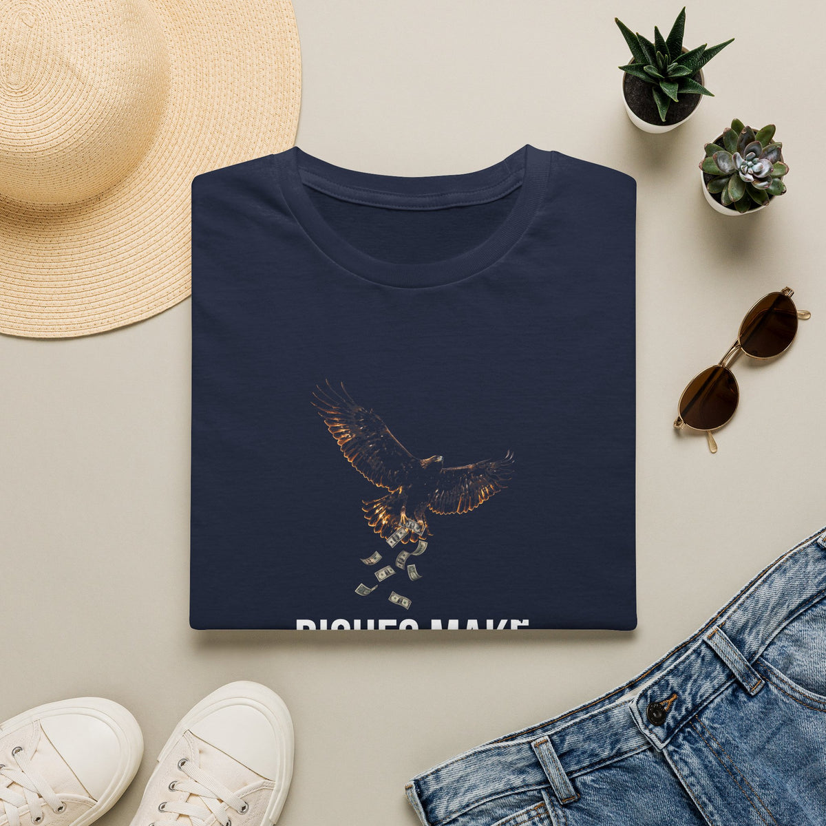 Riches Fly Away Tee — Proverbs 23:5 KJV — KJV Bible verse graphic tee by Get To The Finish Line (view 7)