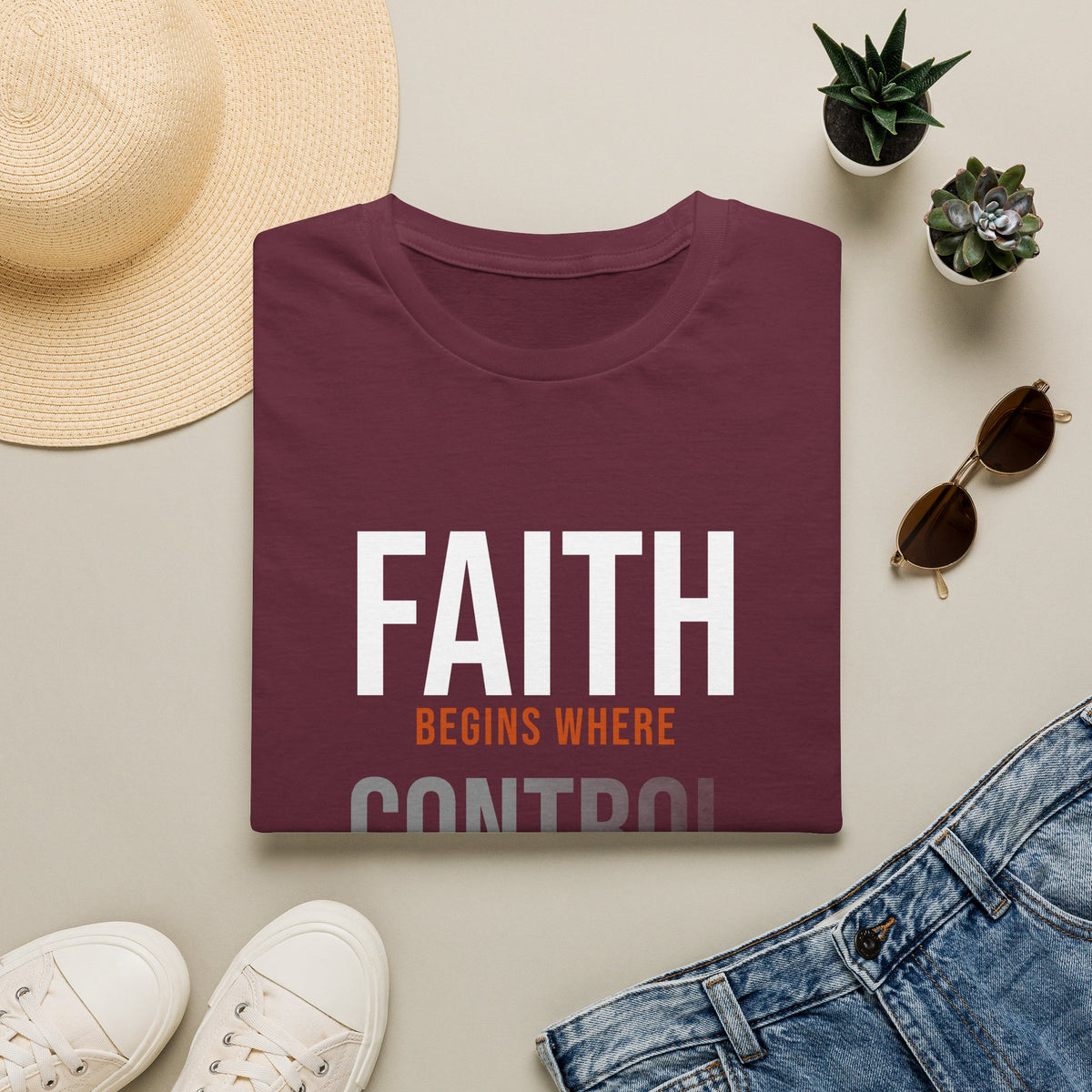 Faith Begins Where Control Ends Tee — Dissolve