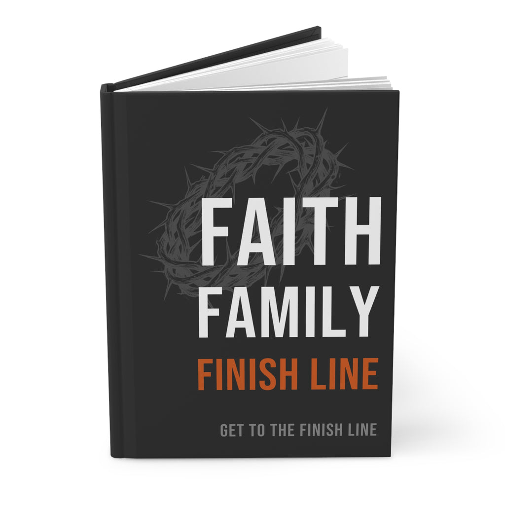 Faith Family Finish Line Journal — White/Orange — christian family values hardcover journal by Get To The Finish Line (view 3)
