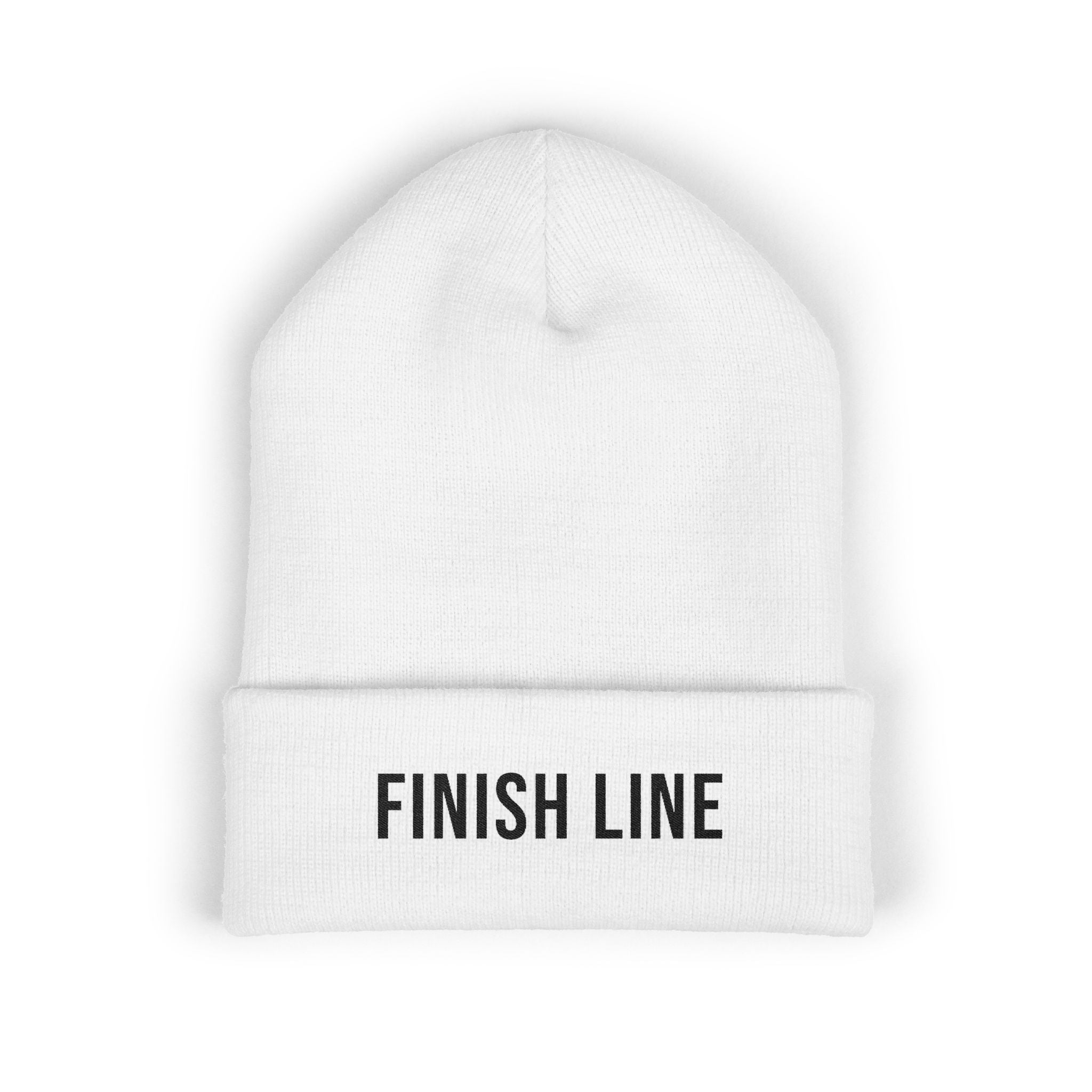 Get To The Finish Line Beanie — Black Stitch — motivational perseverance embroidered beanie by Get To The Finish Line