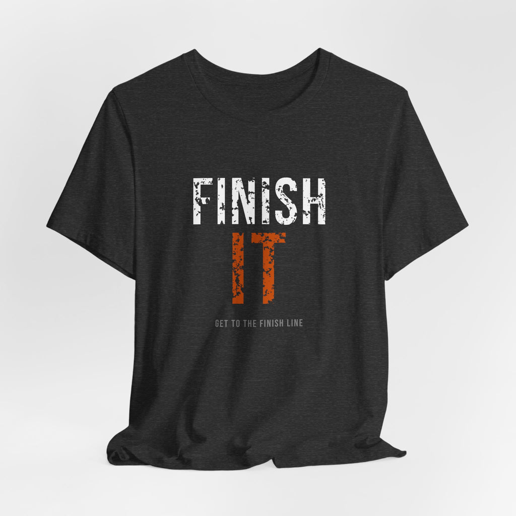 Finish It Tee — White/Orange — distressed motivational graphic tee by Get To The Finish Line (view 13)