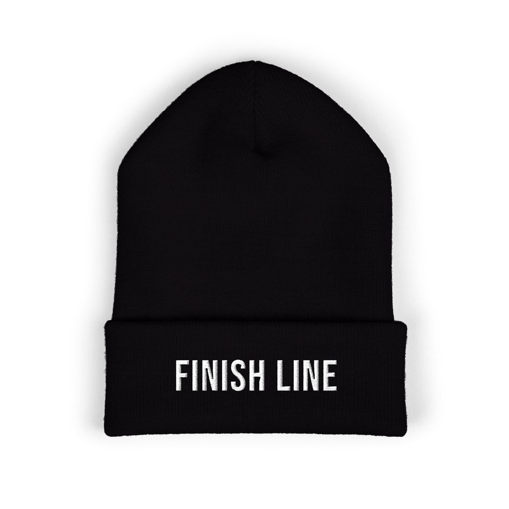 Get To The Finish Line Beanie — Embroidered Cuff — motivational perseverance embroidered beanie by Get To The Finish Line (view 3)