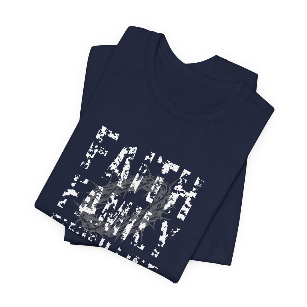 Faith Family Finish Line Tee — White — christian family values graphic tee by Get To The Finish Line (view 15)