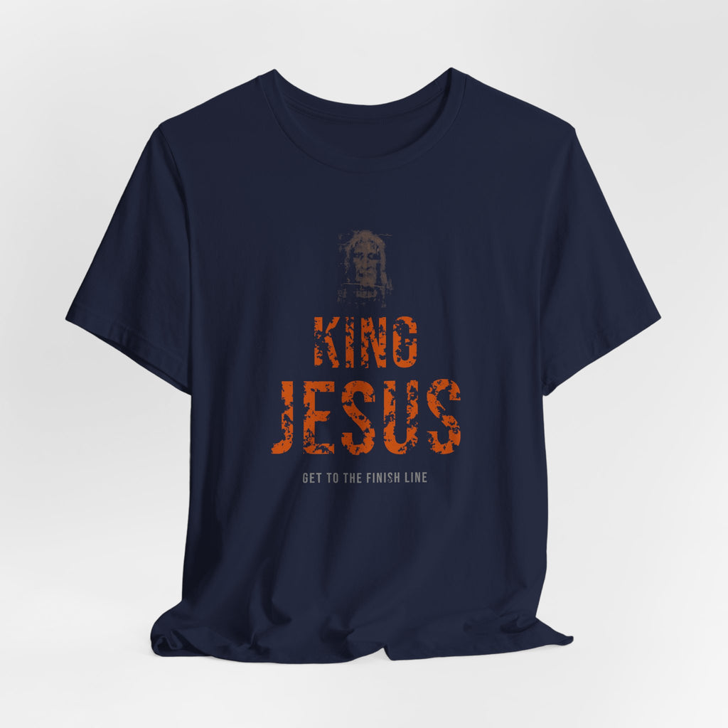 King Jesus Tee — Burnt Orange — christian graphic tee by Get To The Finish Line (view 16)