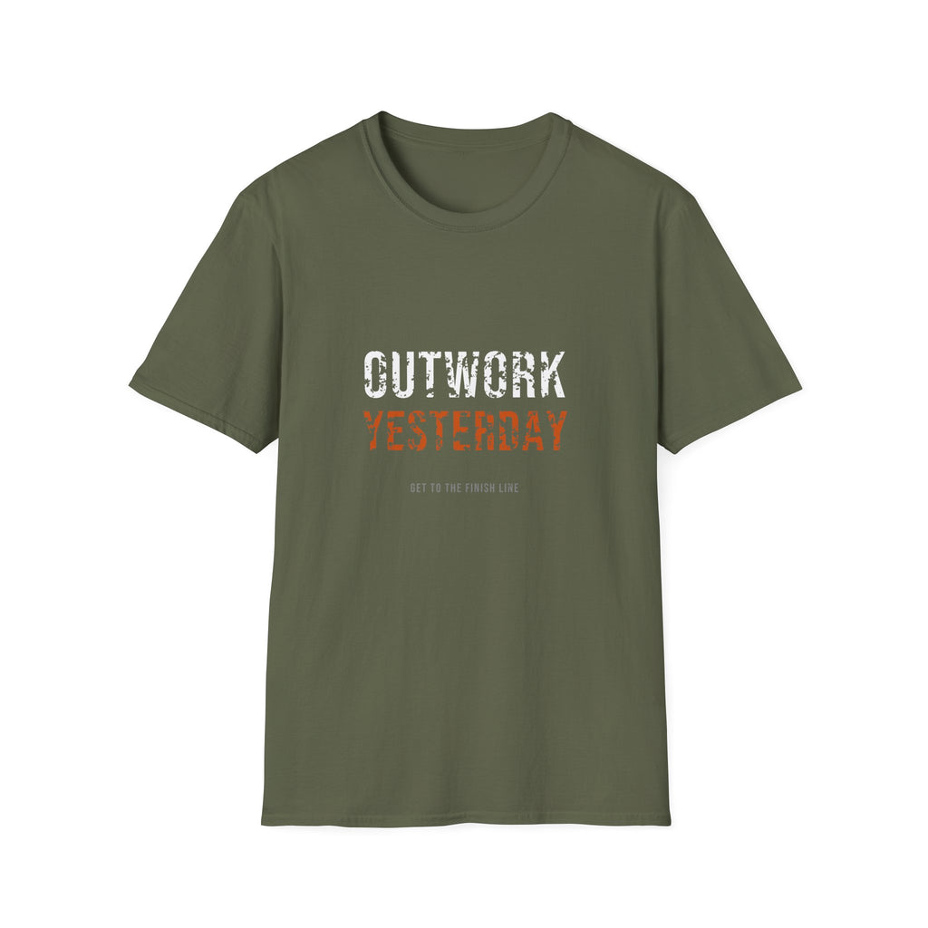 Outwork Yesterday Tee — motivational graphic tee by Get To The Finish Line (view 15)
