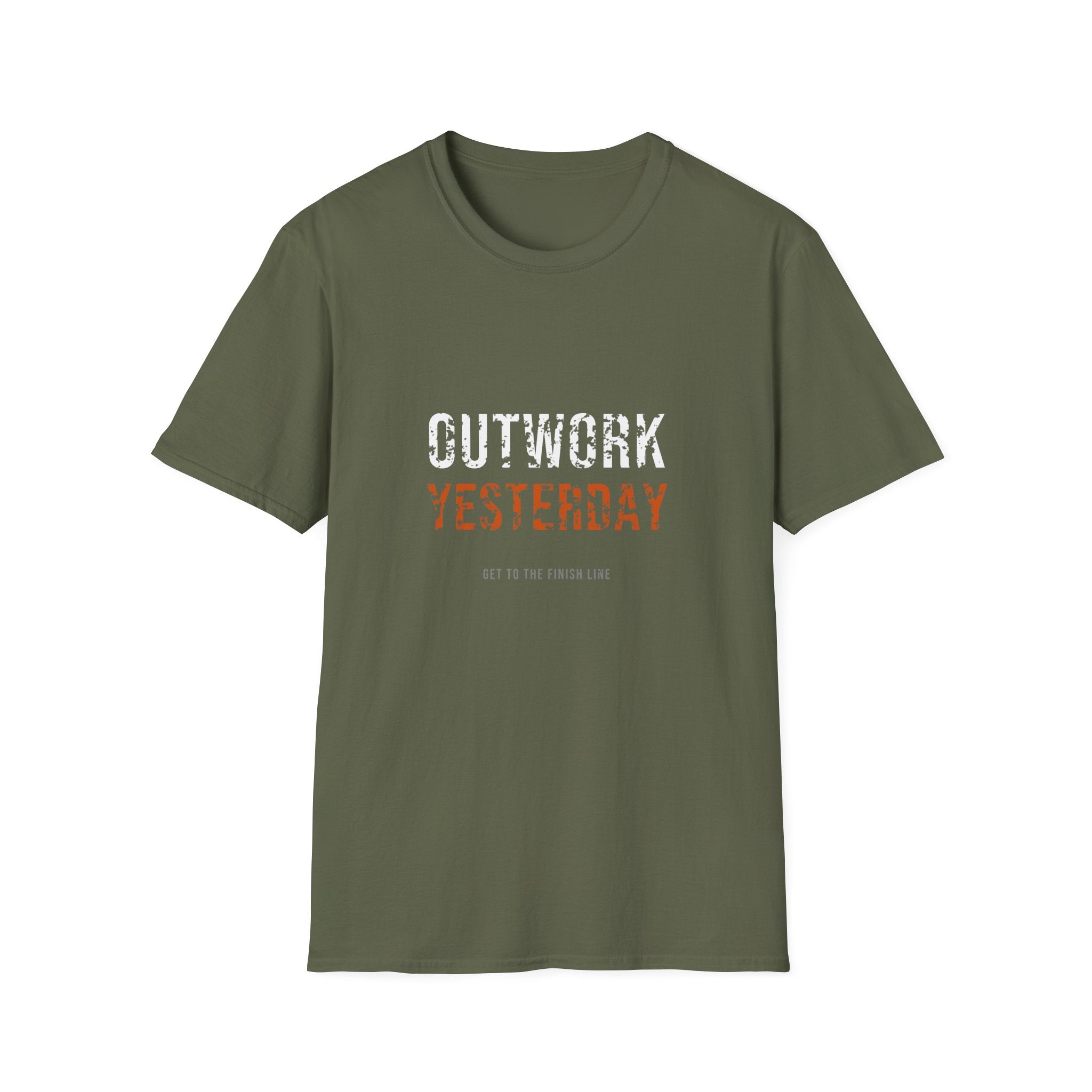 Outwork Yesterday Tee — motivational graphic tee by Get To The Finish Line (view 15)