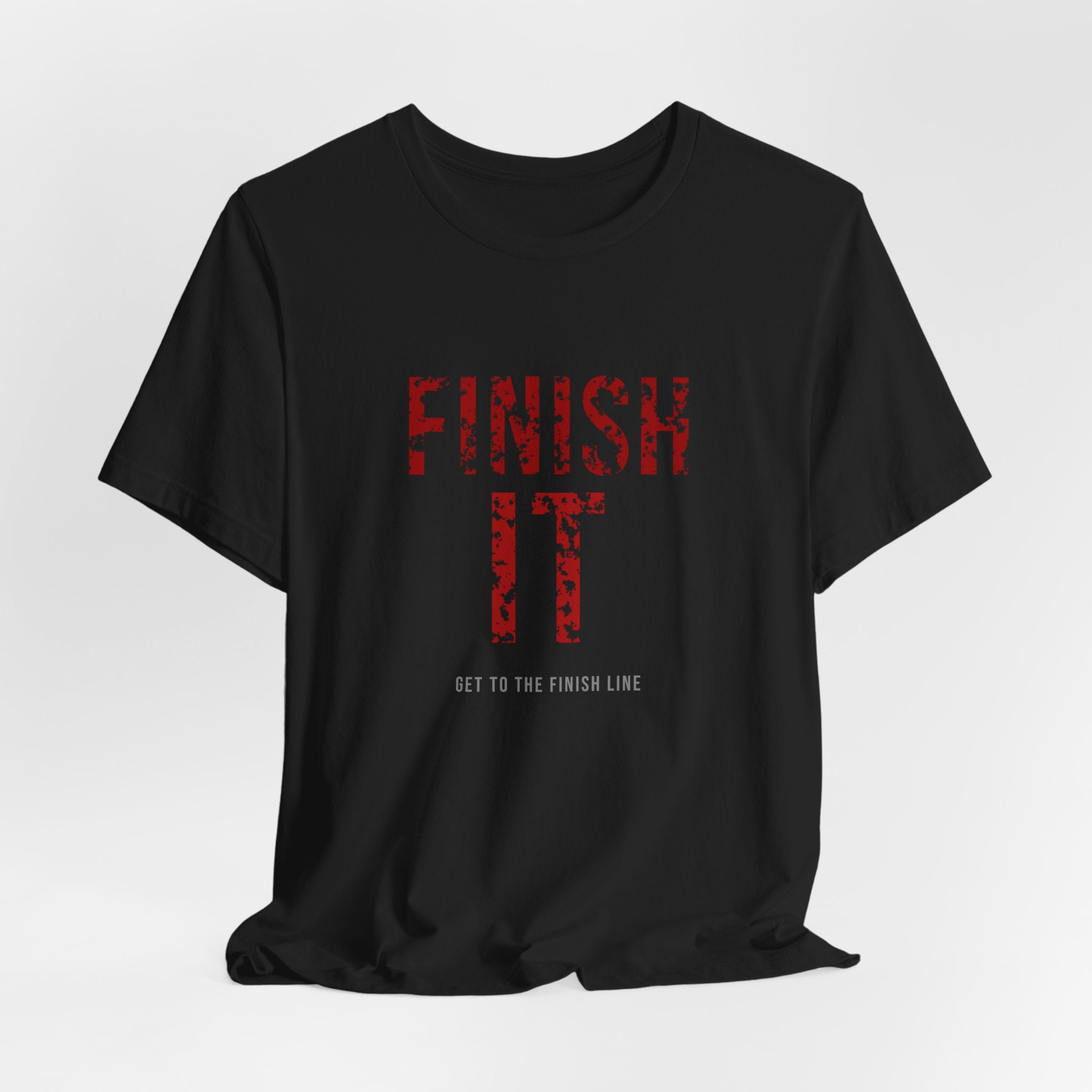 Finish It Tee — Blood Red — distressed motivational graphic tee by Get To The Finish Line (view 6)