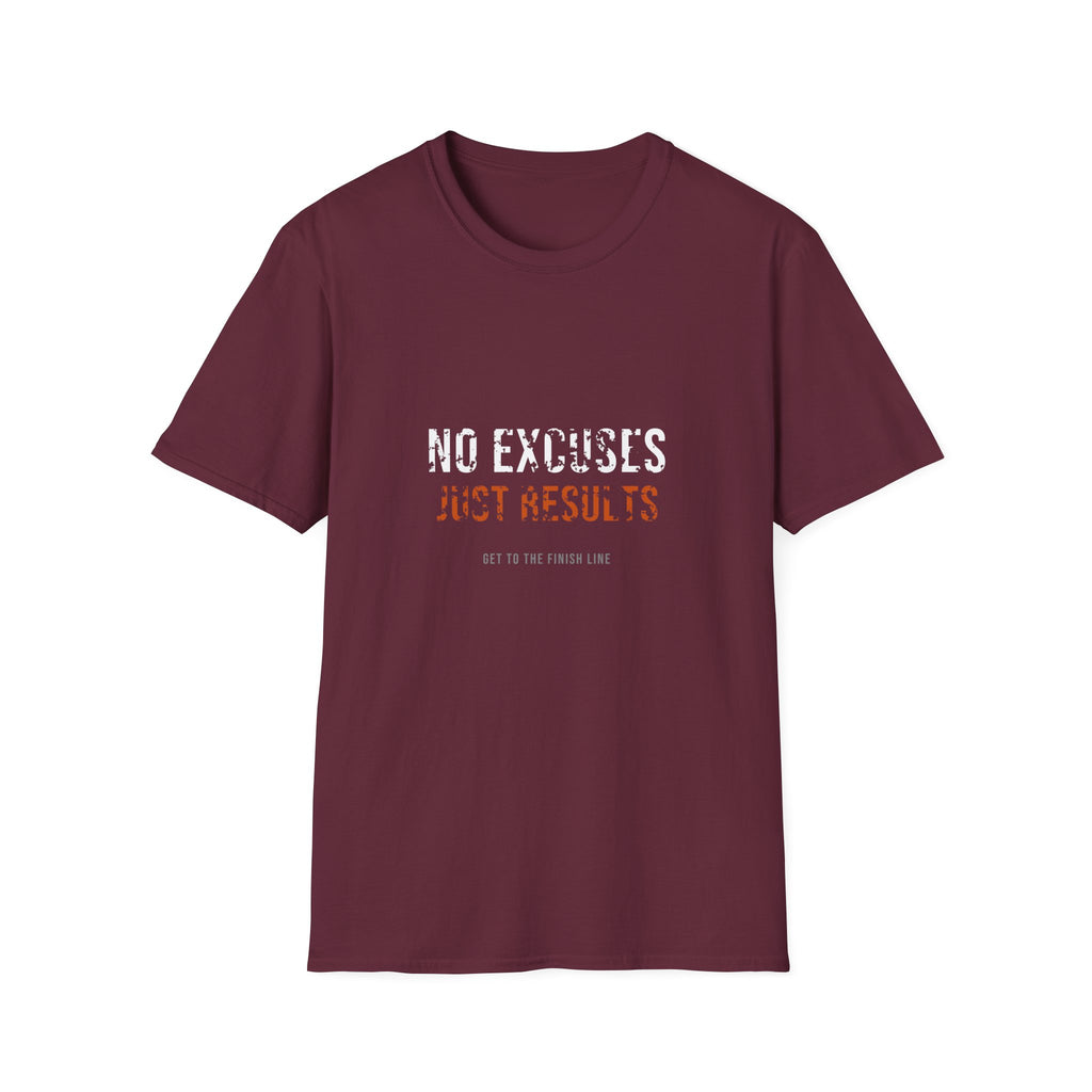 No Excuses Just Results Tee — motivational graphic tee by Get To The Finish Line (view 12)