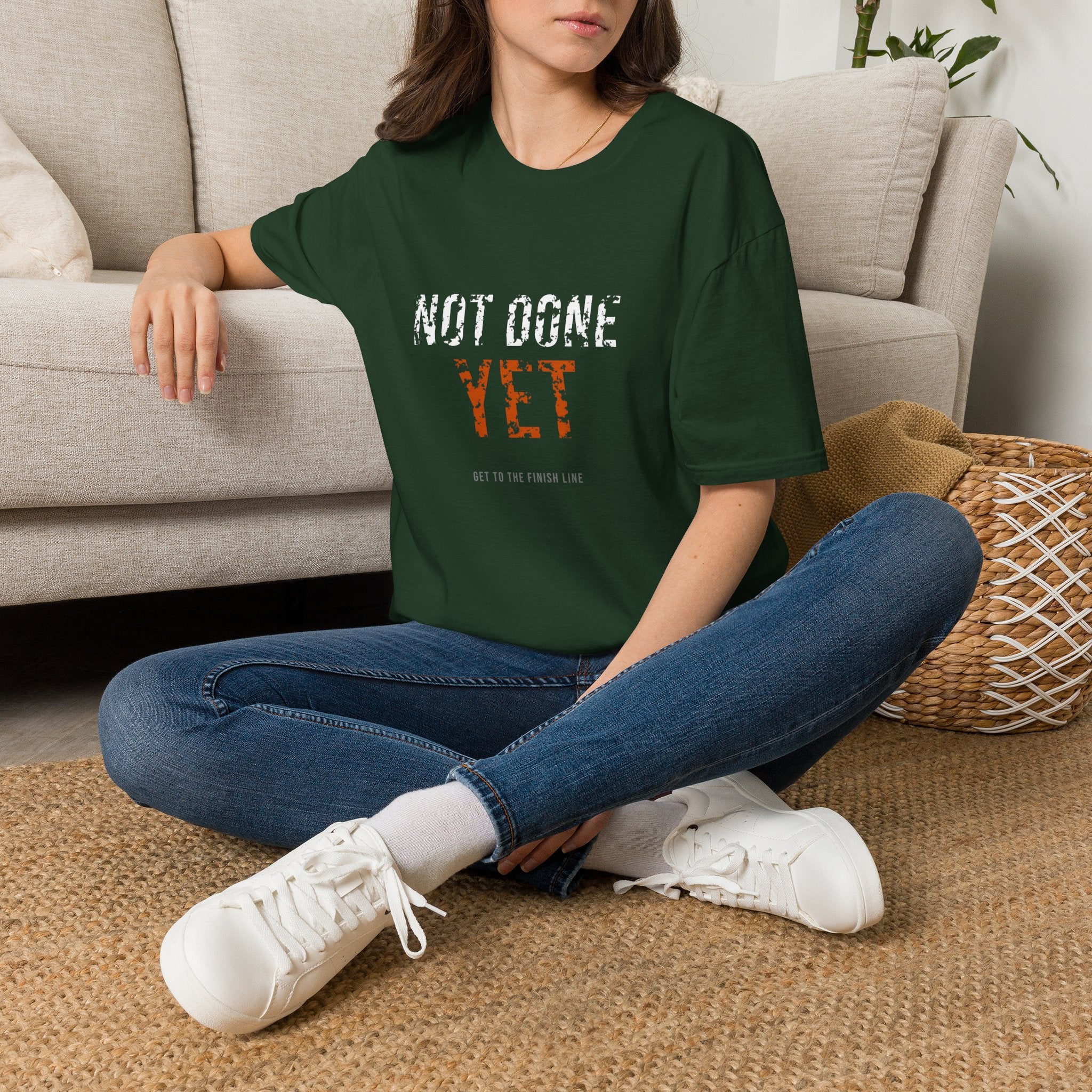 Not Done Yet Tee — motivational graphic tee by Get To The Finish Line (view 17)