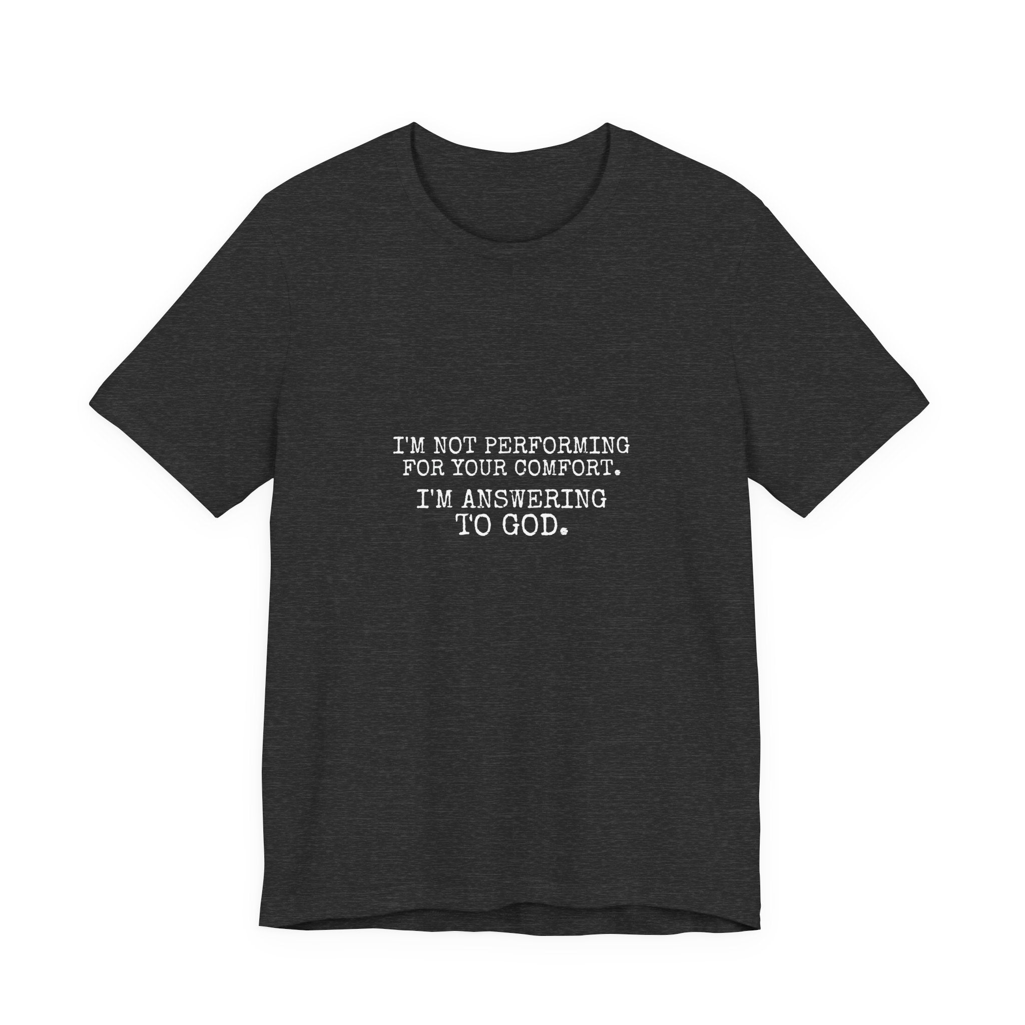 Answering To God Tee — White — bold christian statement graphic tee by Get To The Finish Line (view 3)