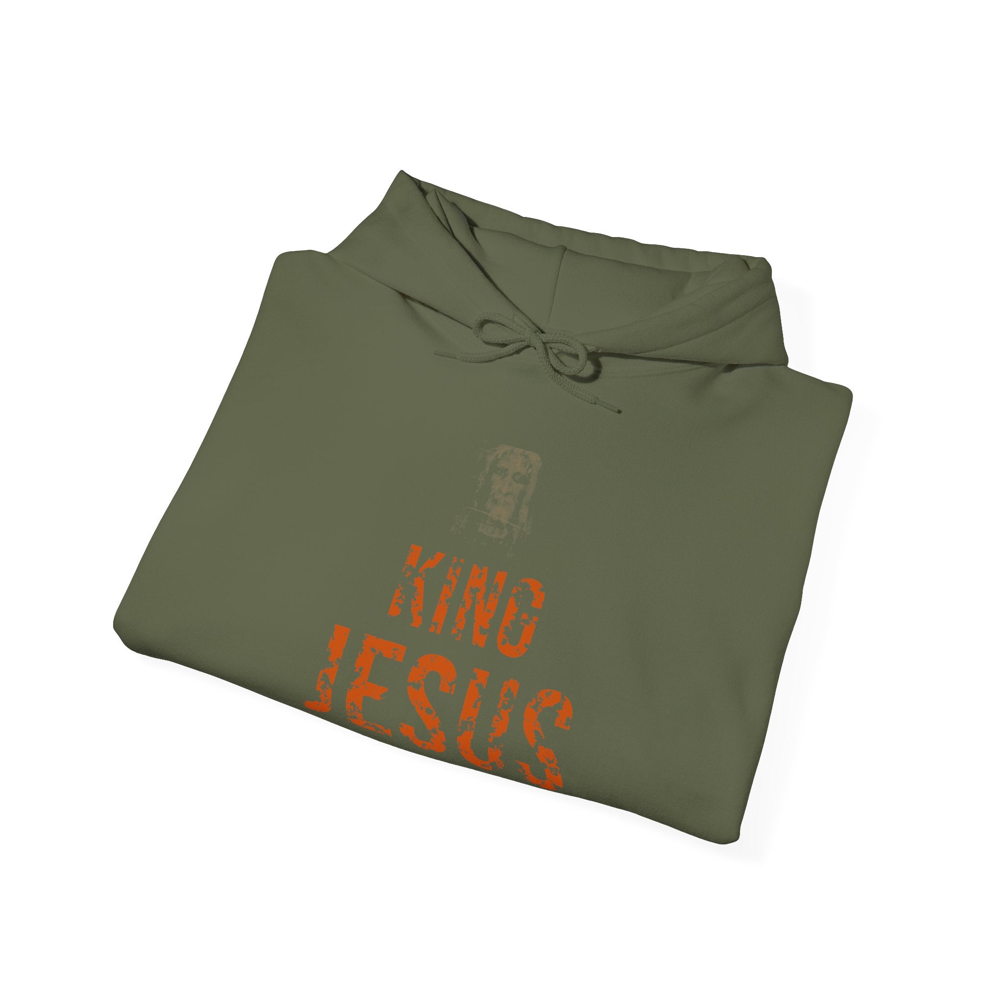 King Jesus Hoodie — Burnt Orange — christian graphic hoodie by Get To The Finish Line (view 10)