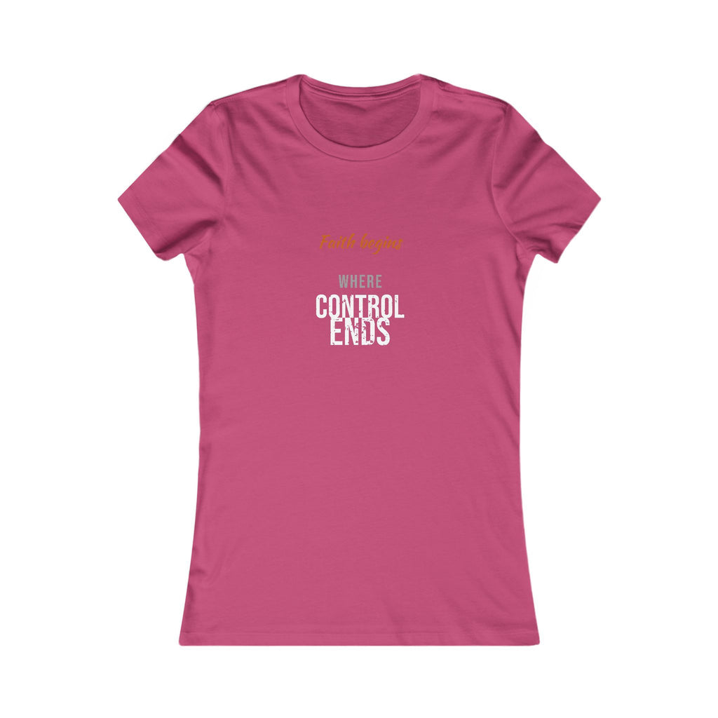 Faith Begins Script Women's Tee — Dark