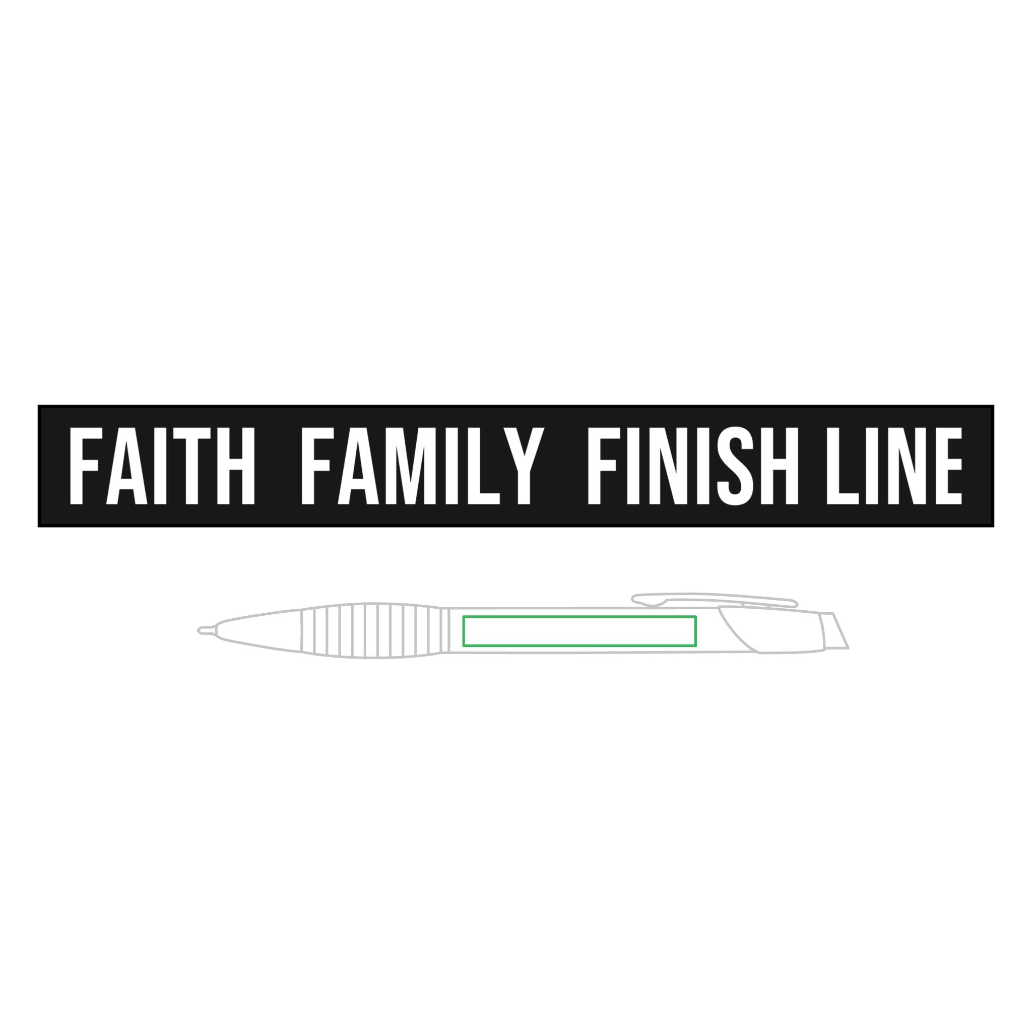 Faith Family Finish Line — Engraved Brass Pen — christian family values engraved brass pen by Get To The Finish Line