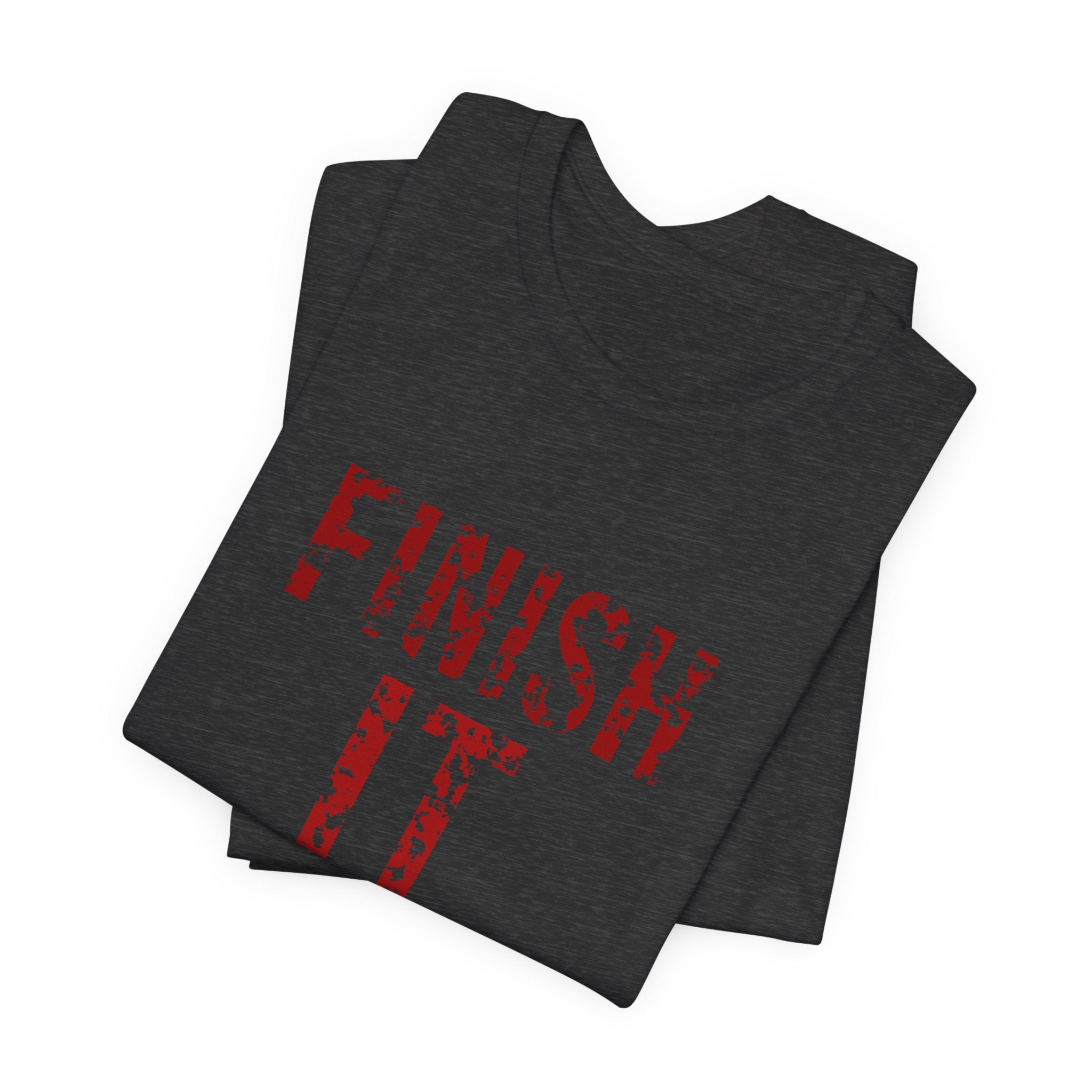 Finish It Tee — Blood Red — distressed motivational graphic tee by Get To The Finish Line (view 8)
