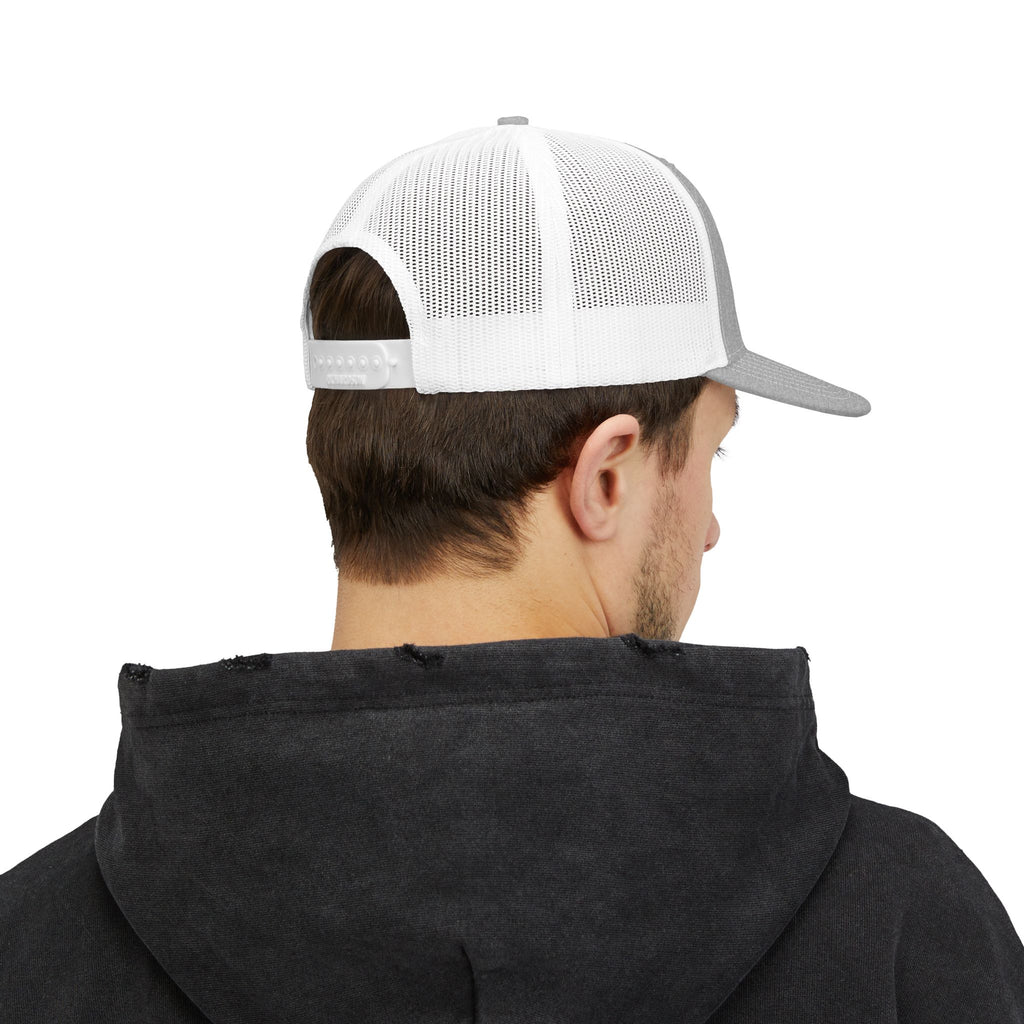 GTTFL Trucker Hat — Black Stitch on Heather Grey — motivational trucker hat by Get To The Finish Line (view 5)
