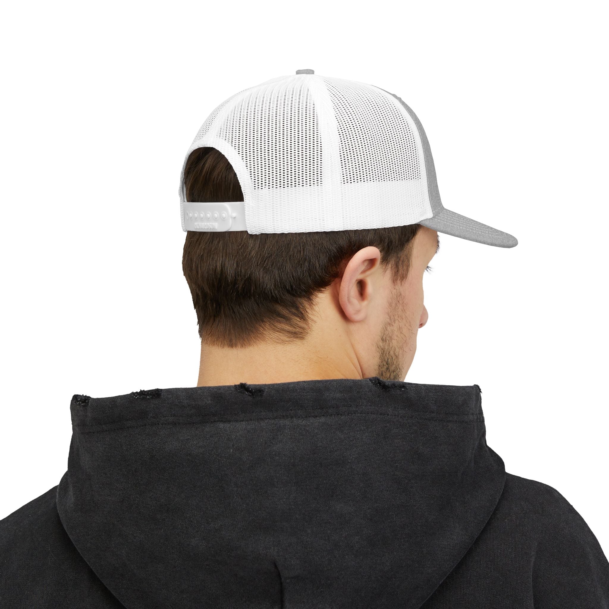 GTTFL Trucker Hat — Black Stitch on Heather Grey — motivational trucker hat by Get To The Finish Line (view 5)