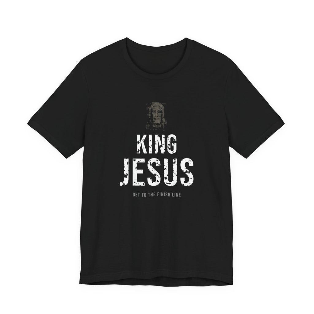 King Jesus Tee — White — christian graphic tee by Get To The Finish Line