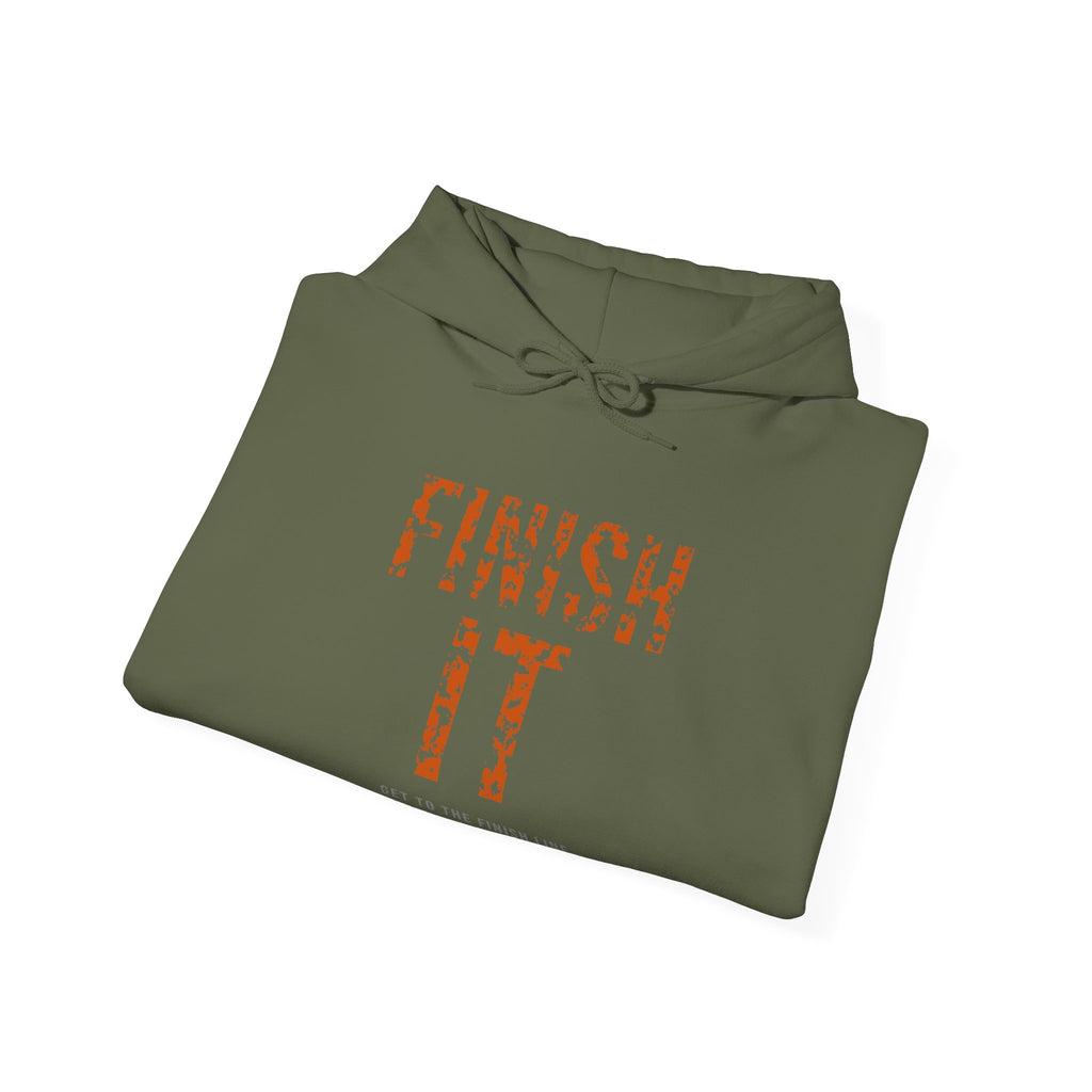 Finish It Hoodie — Burnt Orange — distressed motivational graphic hoodie by Get To The Finish Line (view 10)