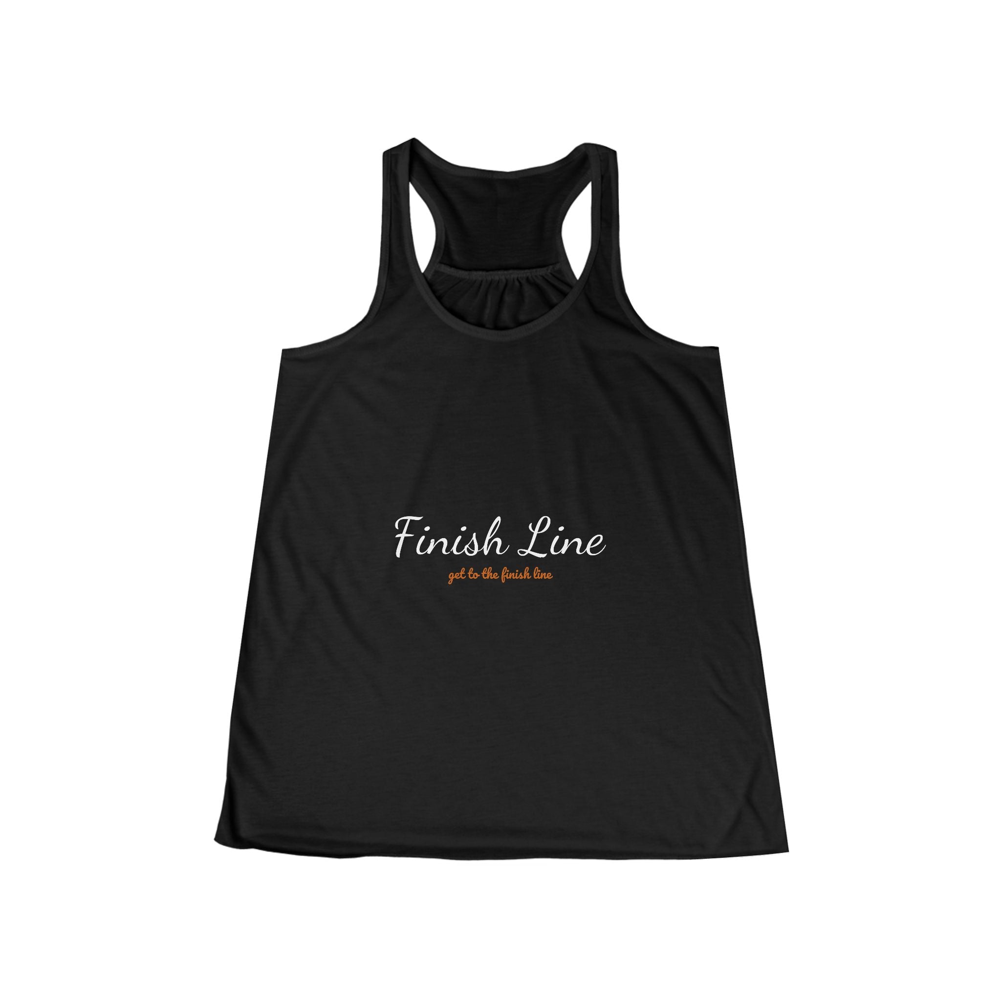 Get To The Finish Line Script Flowy Racerback Tank — Dark — motivational perseverance flowy racerback tank by Get To The Finish Line