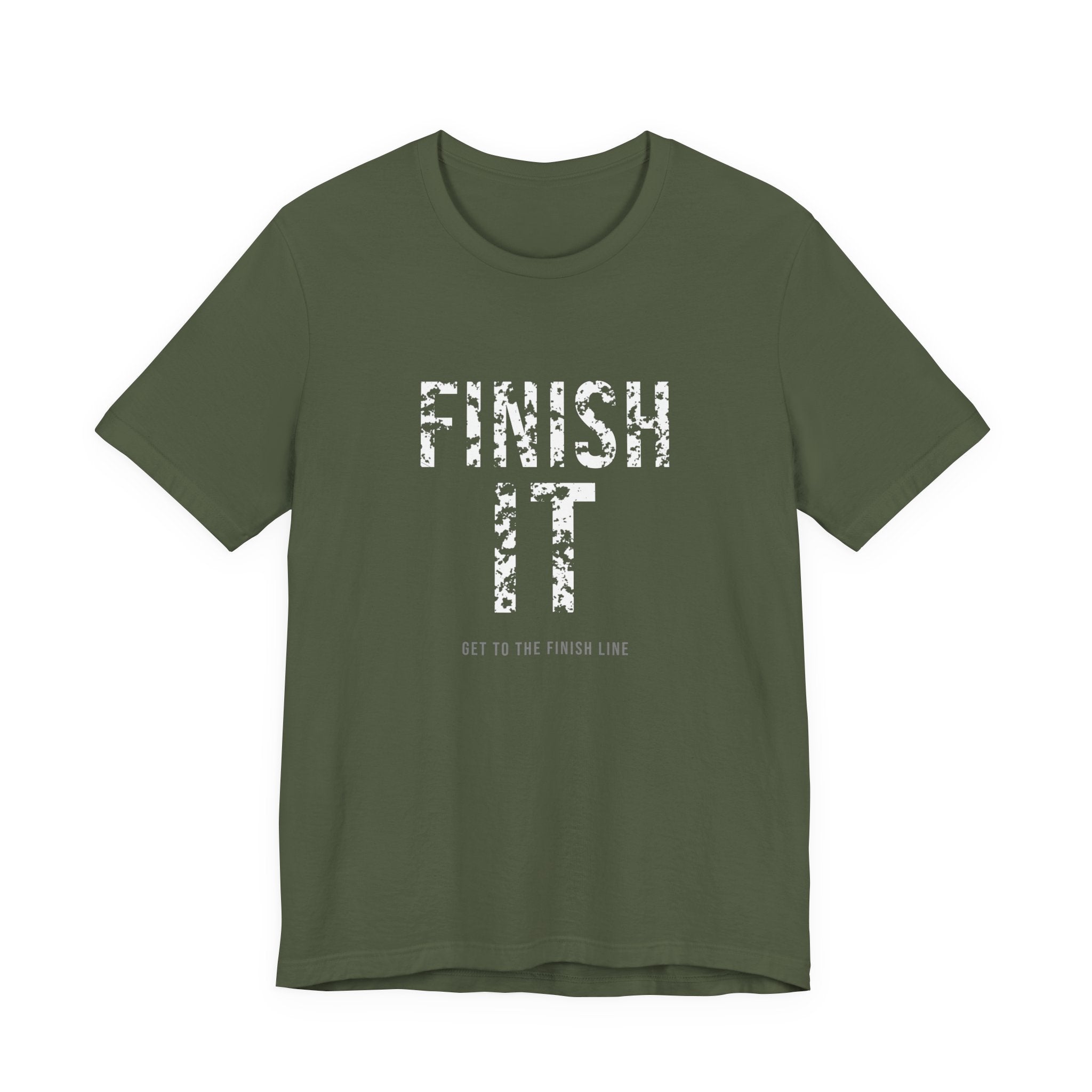 Finish It Tee — White — distressed motivational graphic tee by Get To The Finish Line (view 2)