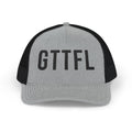 GTTFL Trucker Hat — Black Stitch on Heather Grey — motivational trucker hat by Get To The Finish Line (view 2)